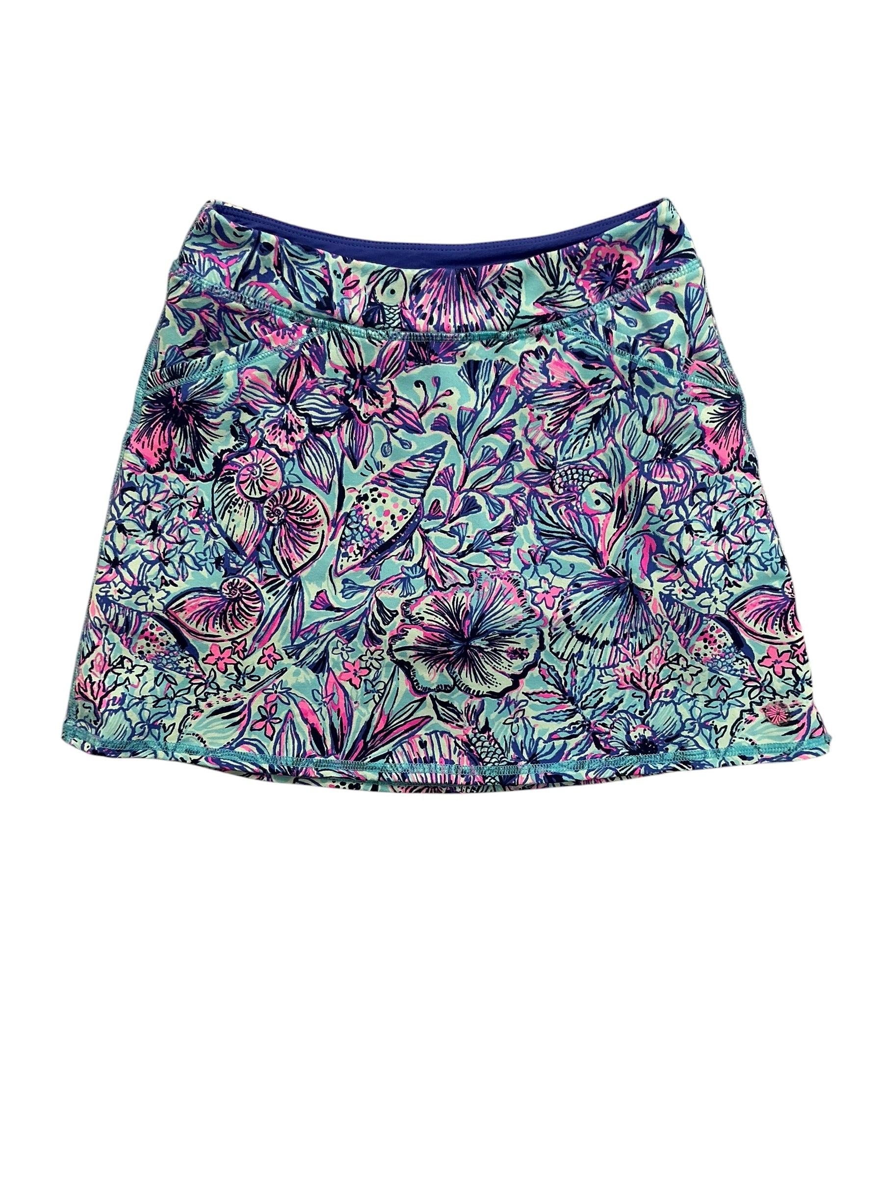 Lilly Pulitzer Kids Girls Aila Skort Breakwater Blue Shells N Bells - Size L 8-10