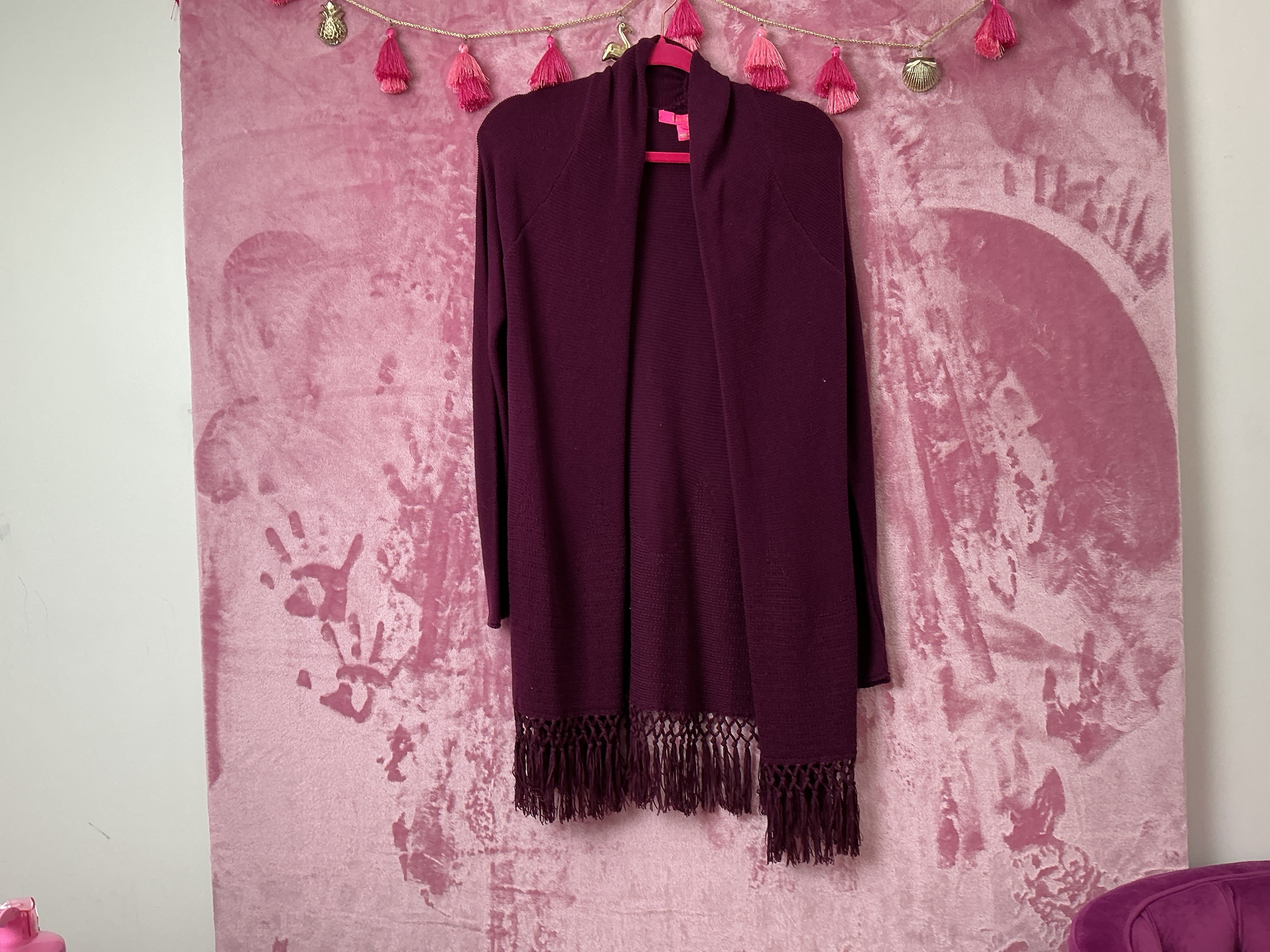 Lilly Pulitzer NWT Tatum Cardigan Cabernet Berry - Size S