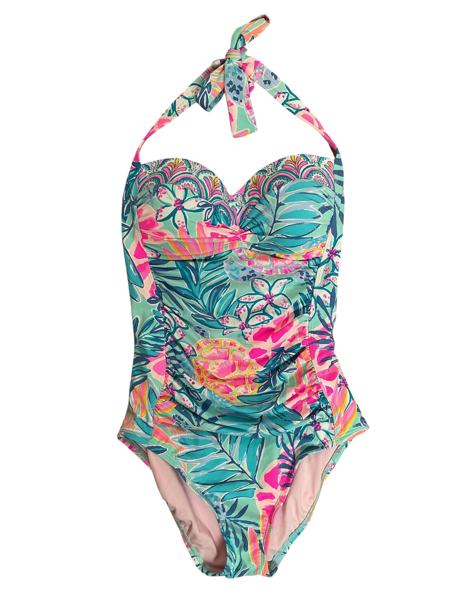 Lilly Pulitzer Kolka One Piece Swimsuit Sea Glass Aqua Rainforest Retreat - Size 0
