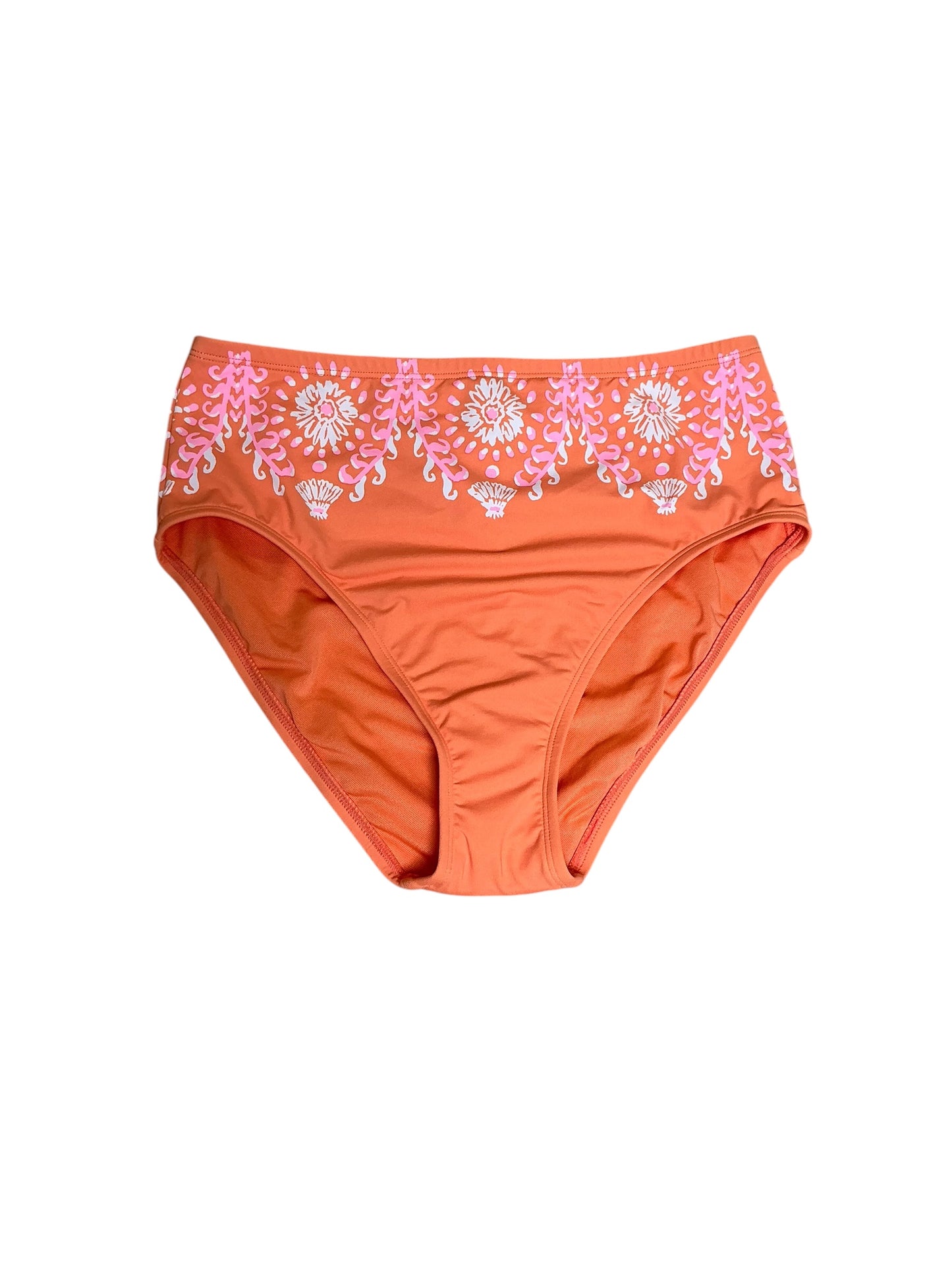 Lilly Pulitzer NWT Ashwin High Waisted Swim Bottom Papaya Breezy Palm Engineered - Size 6