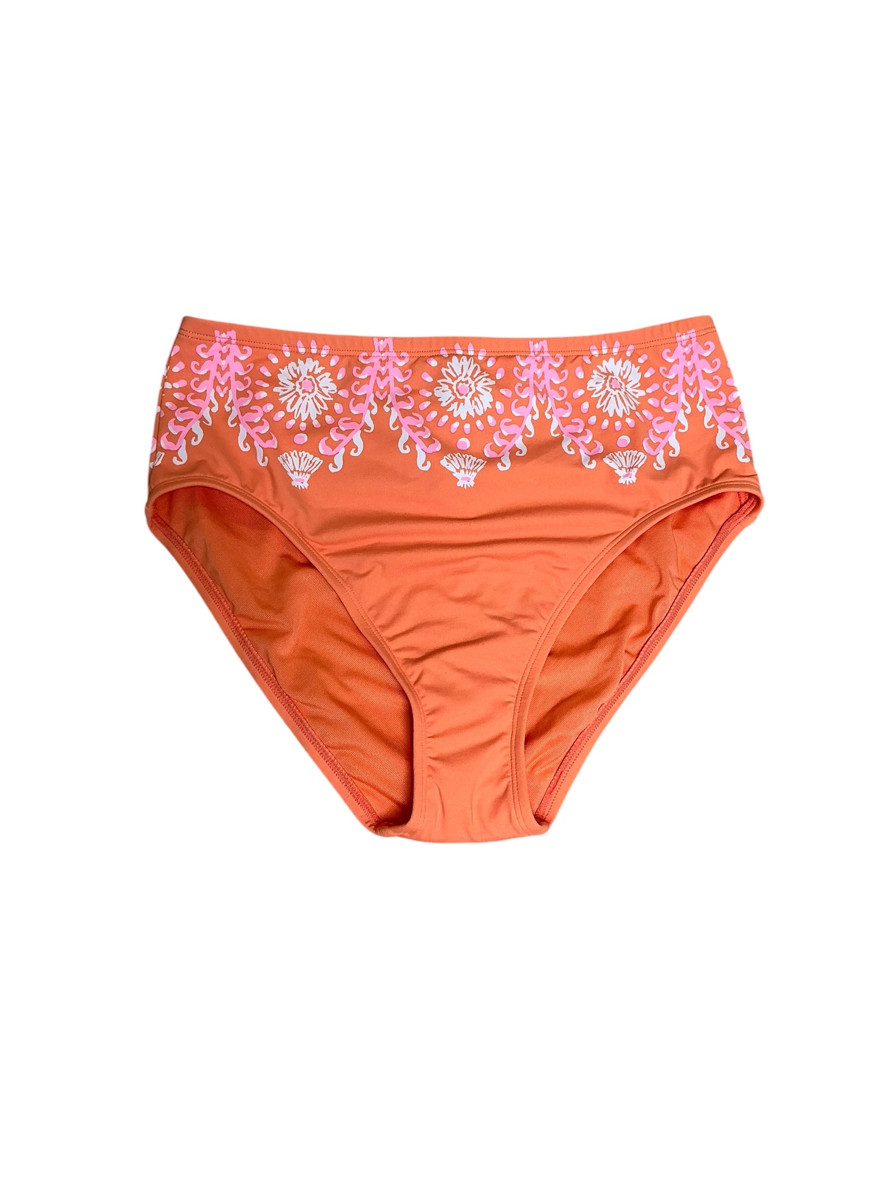 Lilly Pulitzer NWT Ashwin High Waisted Swim Bottom Papaya Breezy Palm Engineered - Size 6
