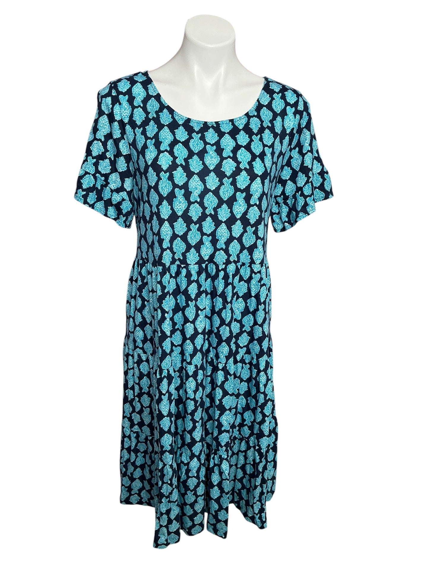 Lilly Pulitzer Jodee Swing Dress Low Tide Navy Any Fin For You - Size XL