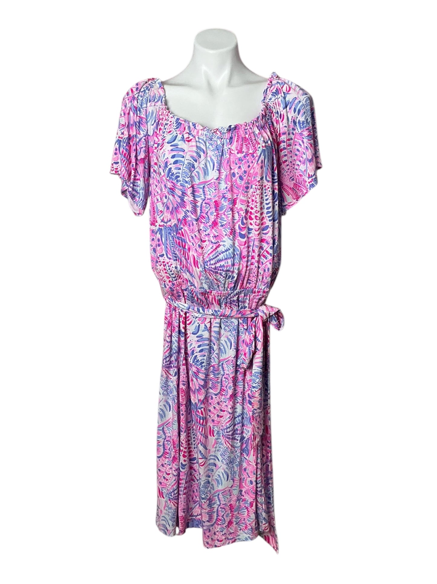 Lilly Pulitzer Moriah Midi Dress Raz Berry Sea You Soon - Size XL