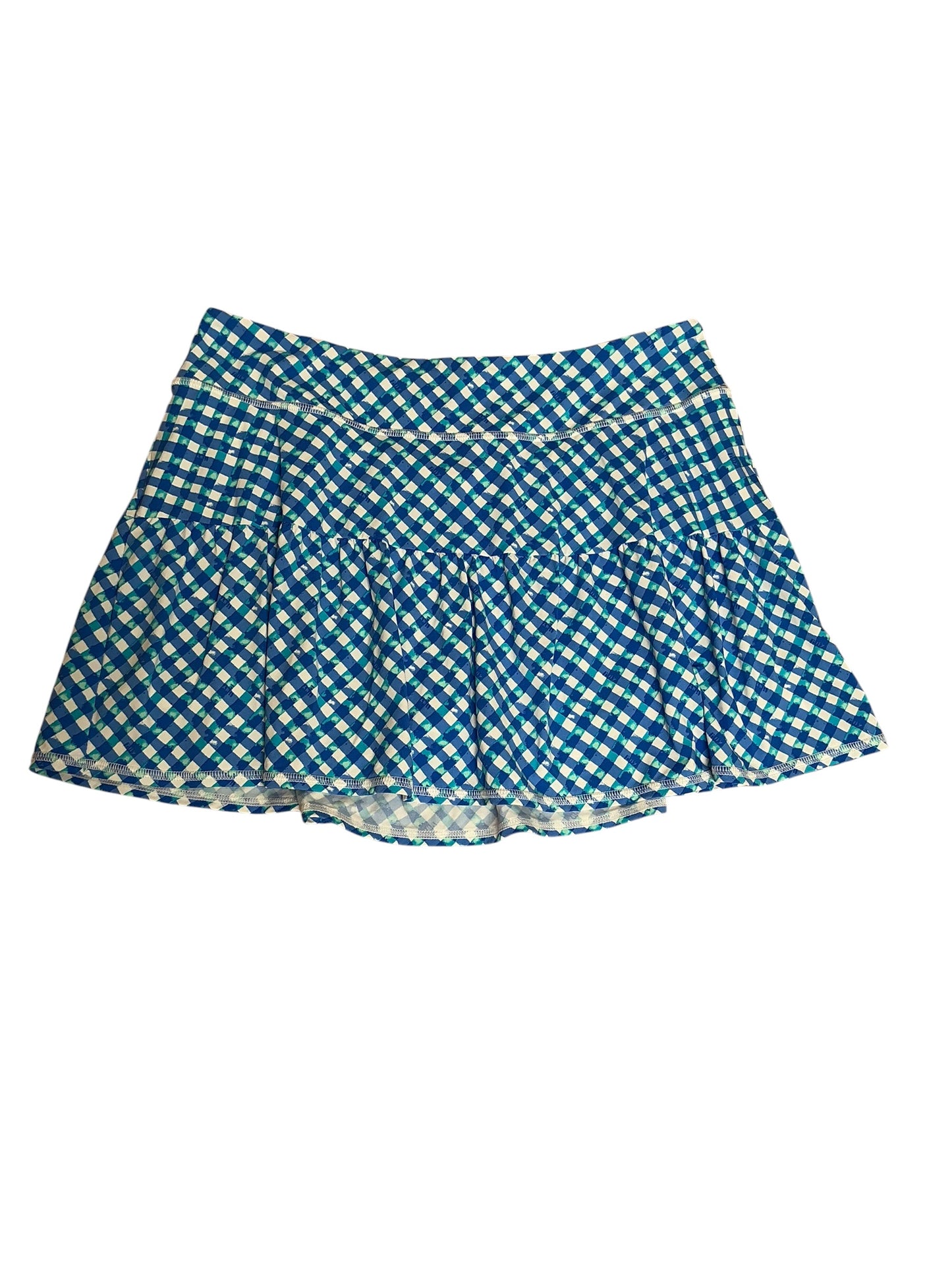 Lilly Pulitzer Gardenia Luxletic 13" Skort Boca Blue Double Checking - Size M