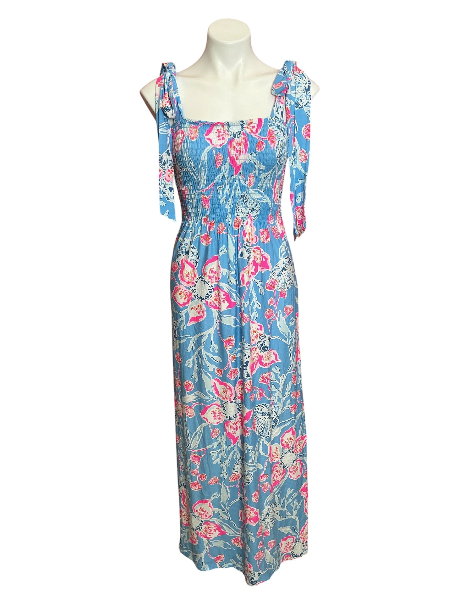 Lilly Pulitzer NWT Kailua Smocked Maxi Dress Multi Bahamian Rhapsody - Size S