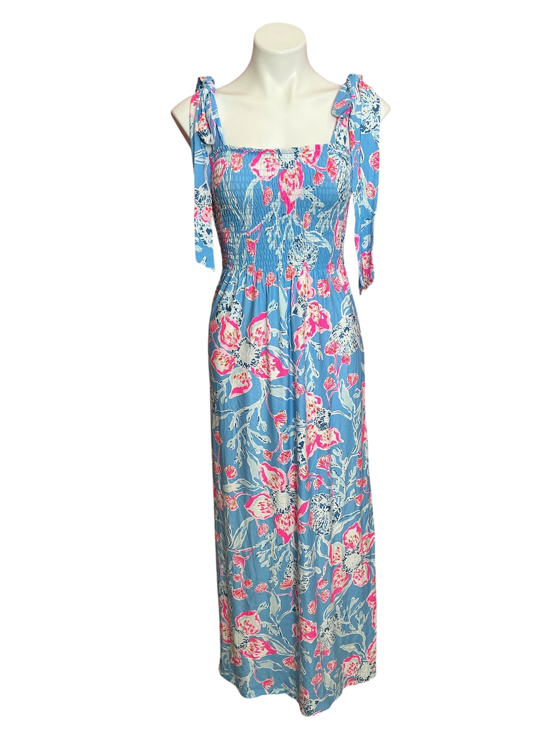 Lilly Pulitzer NWT Kailua Smocked Maxi Dress Multi Bahamian Rhapsody - Size S