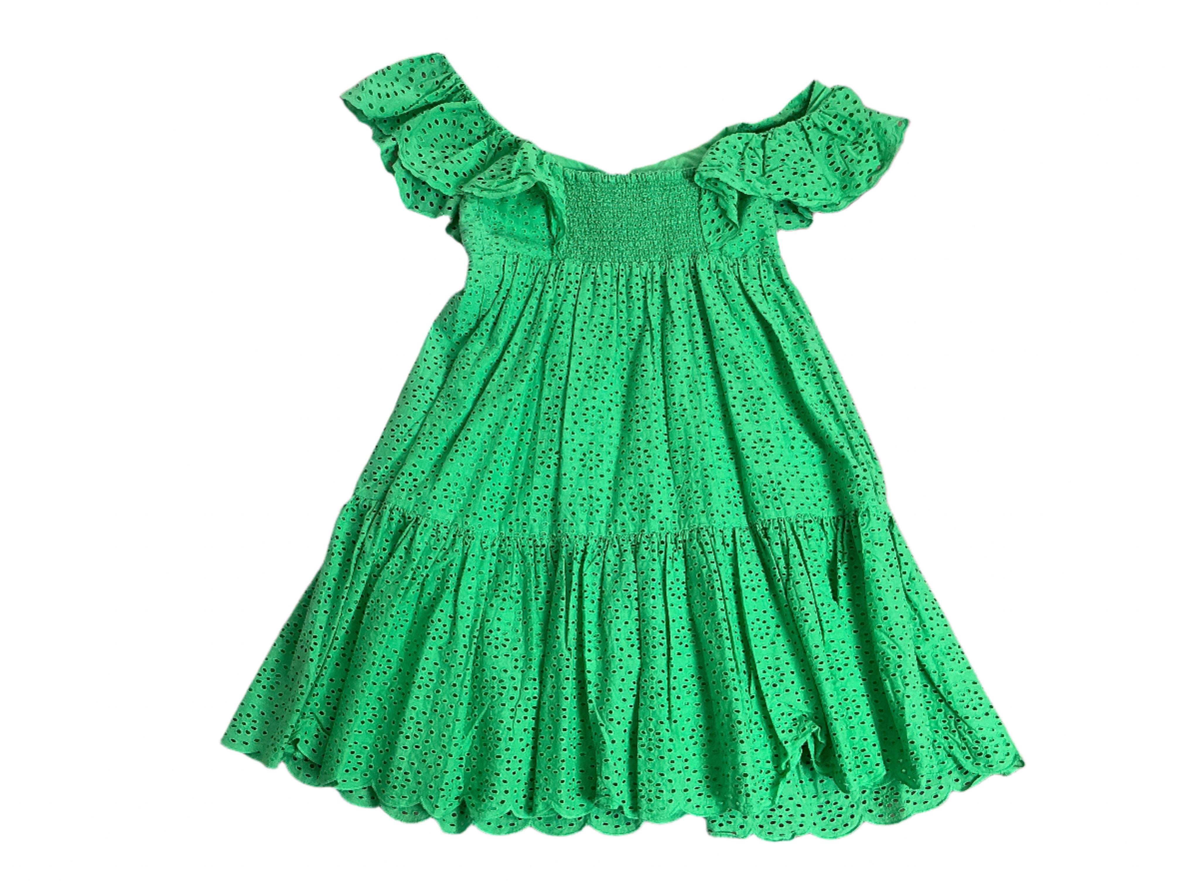 Lilly Pulitzer Asteria Babydoll Dress - Cabana Green Daisy Dreams Eyelet - Size 00