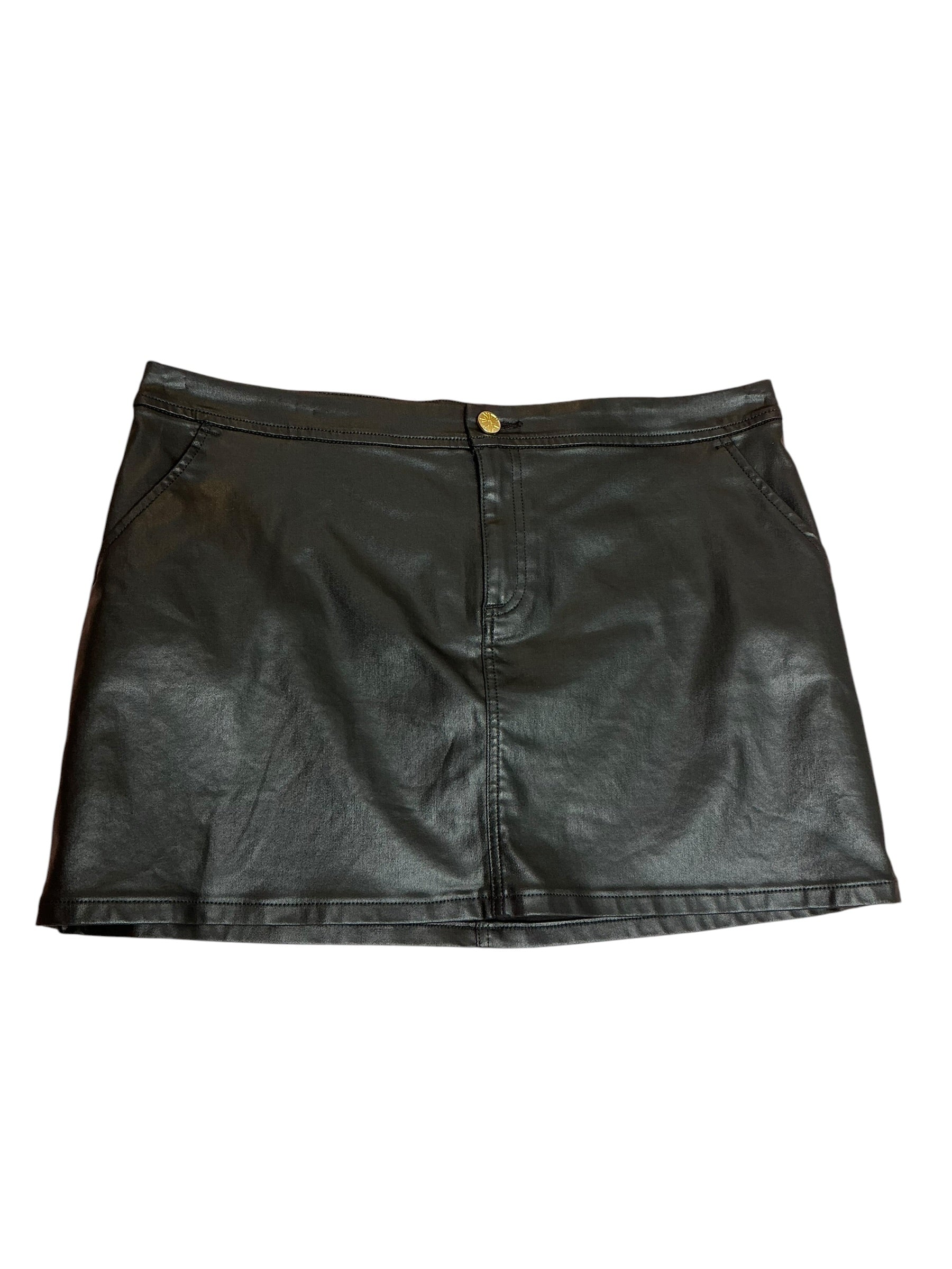 Lilly Pulitzer Colette Stretch Coated Skirt Noir - Size 14