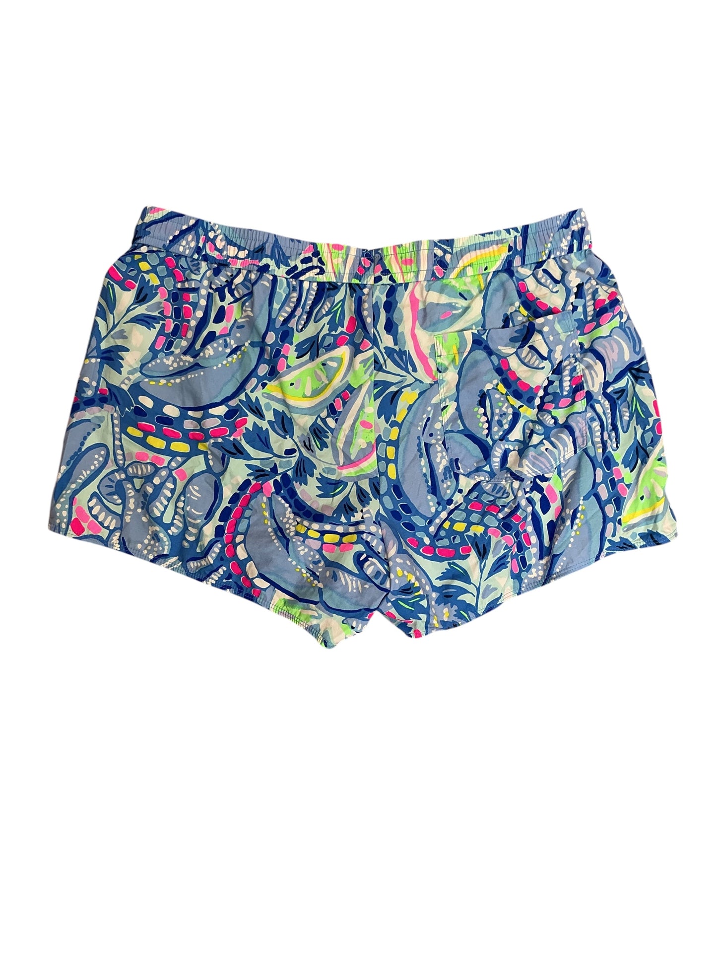 Lilly Pulitzer Run Around Ocean Trail Shorts Jubilee Lemon Sorbet - Size L