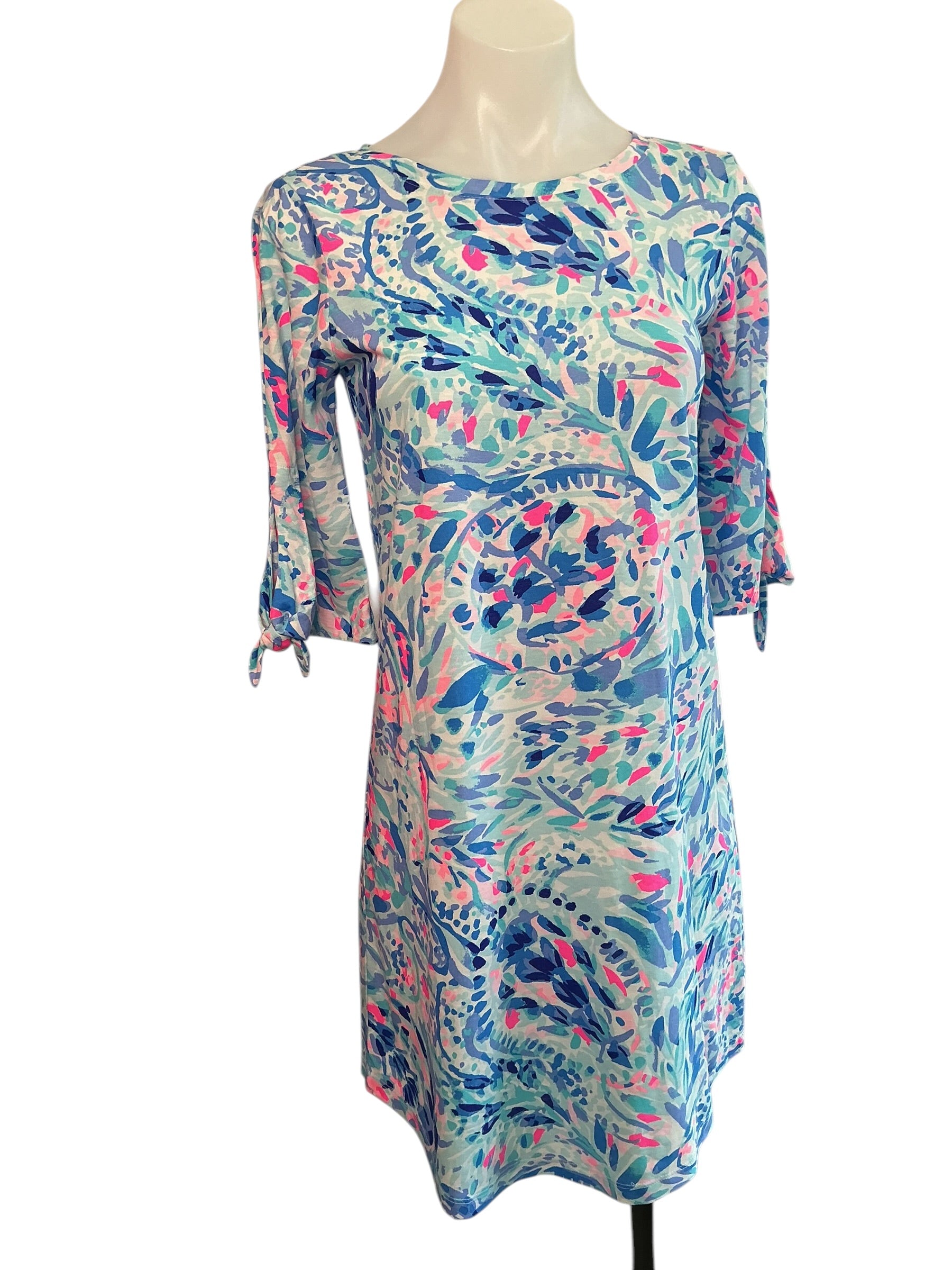 Lilly Pulitzer Preston Tie Sleeve Dress Breakwater T Party Wave - Size XS