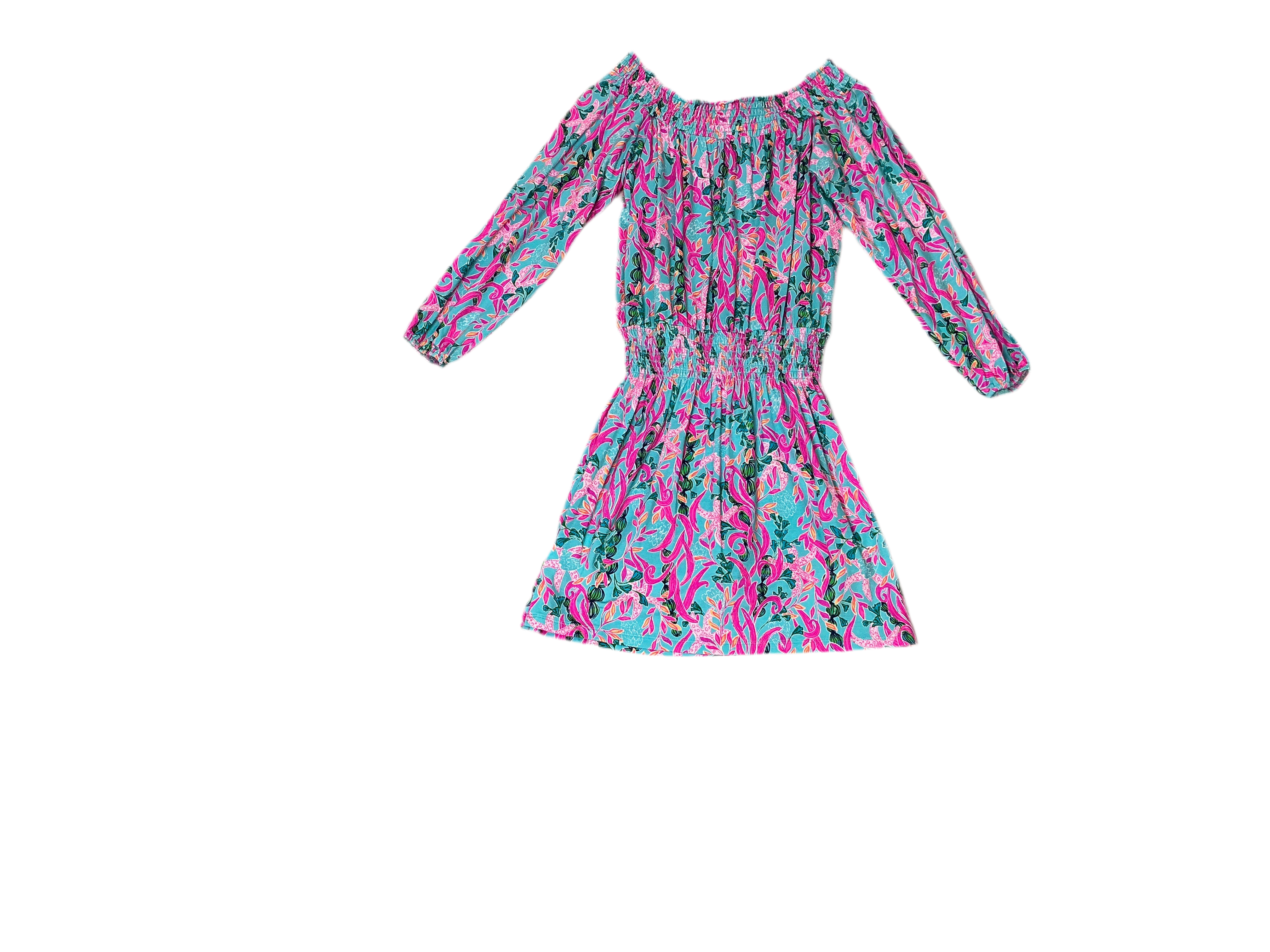 Lilly Pulitzer Cyla Off the Shoulder Romper - Multi Seaweed Samba - Size xxs