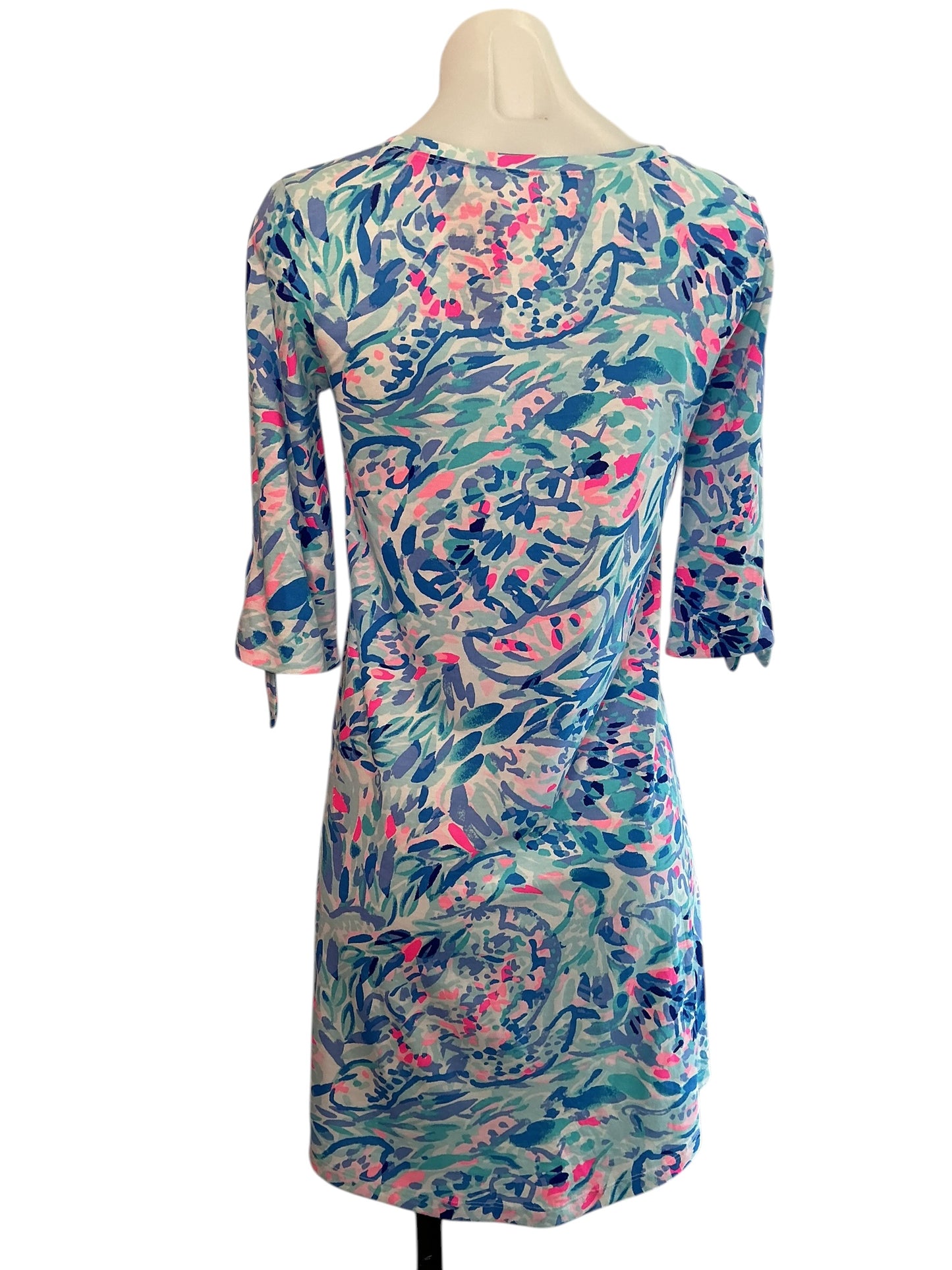 Lilly Pulitzer Preston Tie Sleeve Dress Breakwater T Party Wave - Size XS