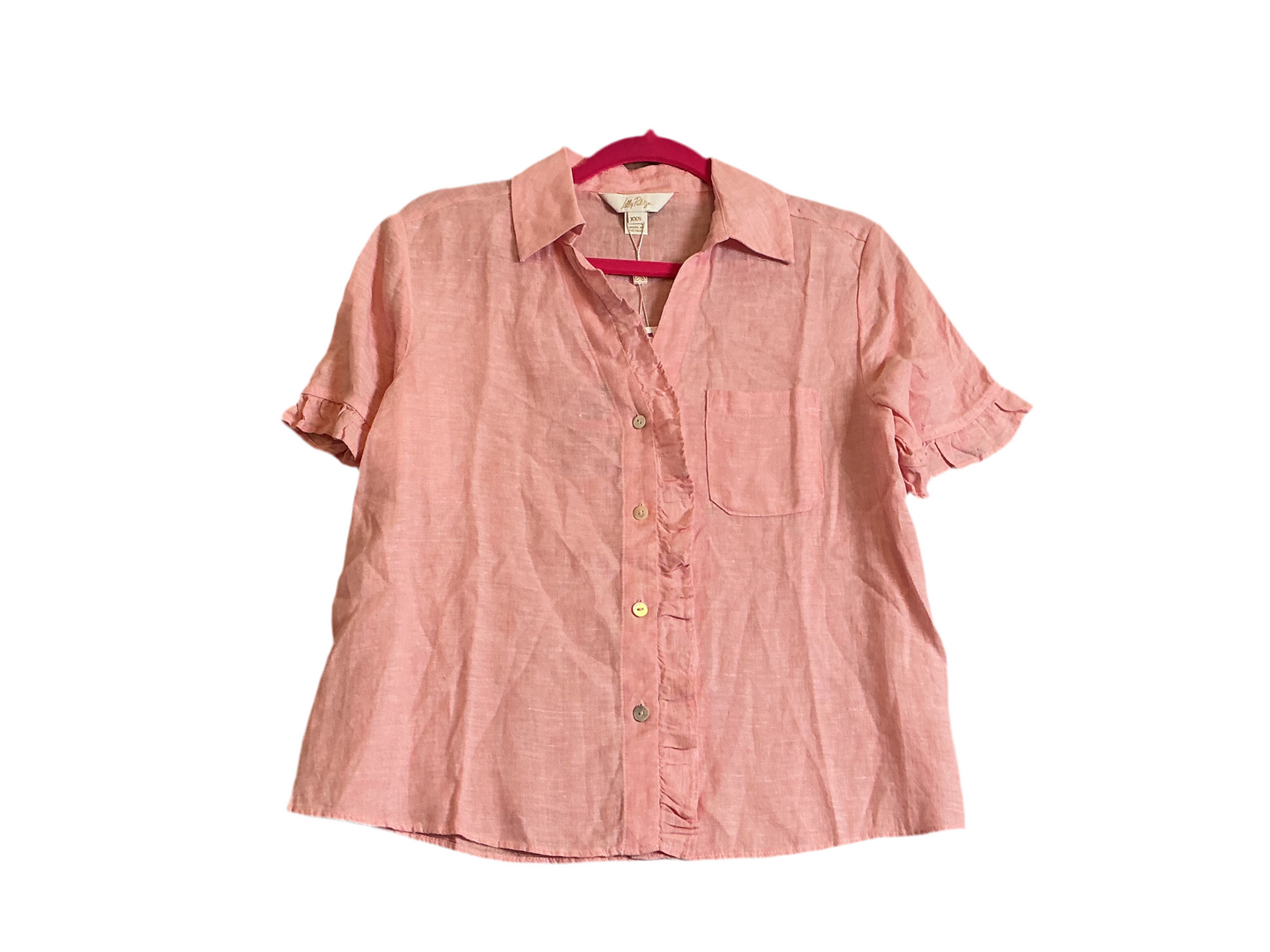 Lilly Pulitzer NWT - Carden Ruffle Top - Sorbet Pink X Resorts W - Size XXS