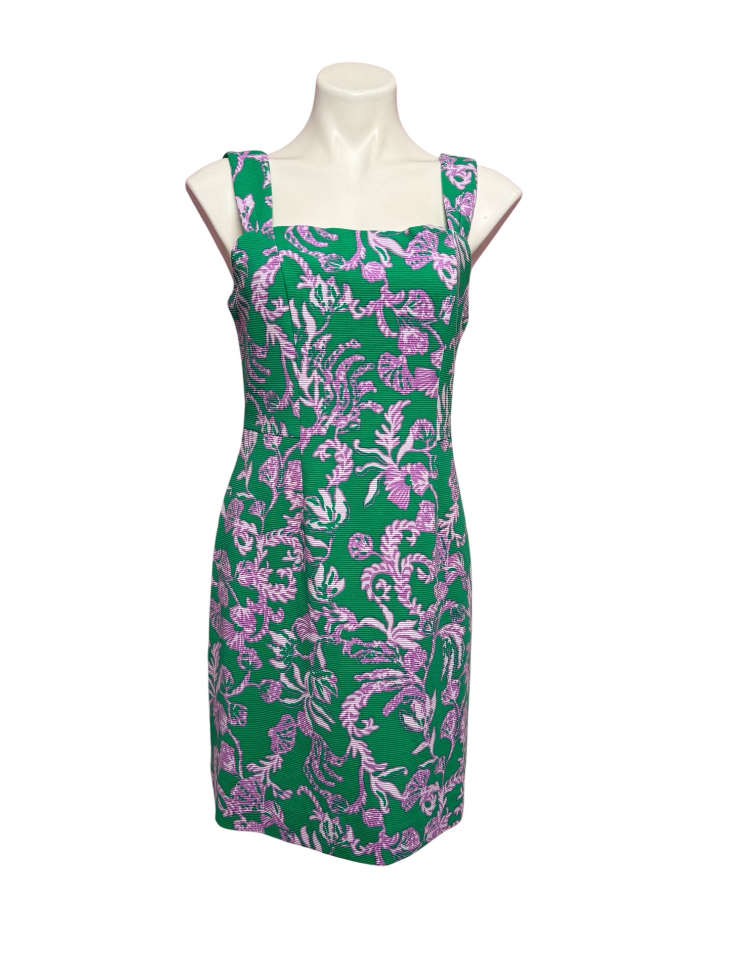 Lilly Pulitzer NWT Montrey Stretch Shift Dress, Brazilian Green- Salty Sandbar Size 8