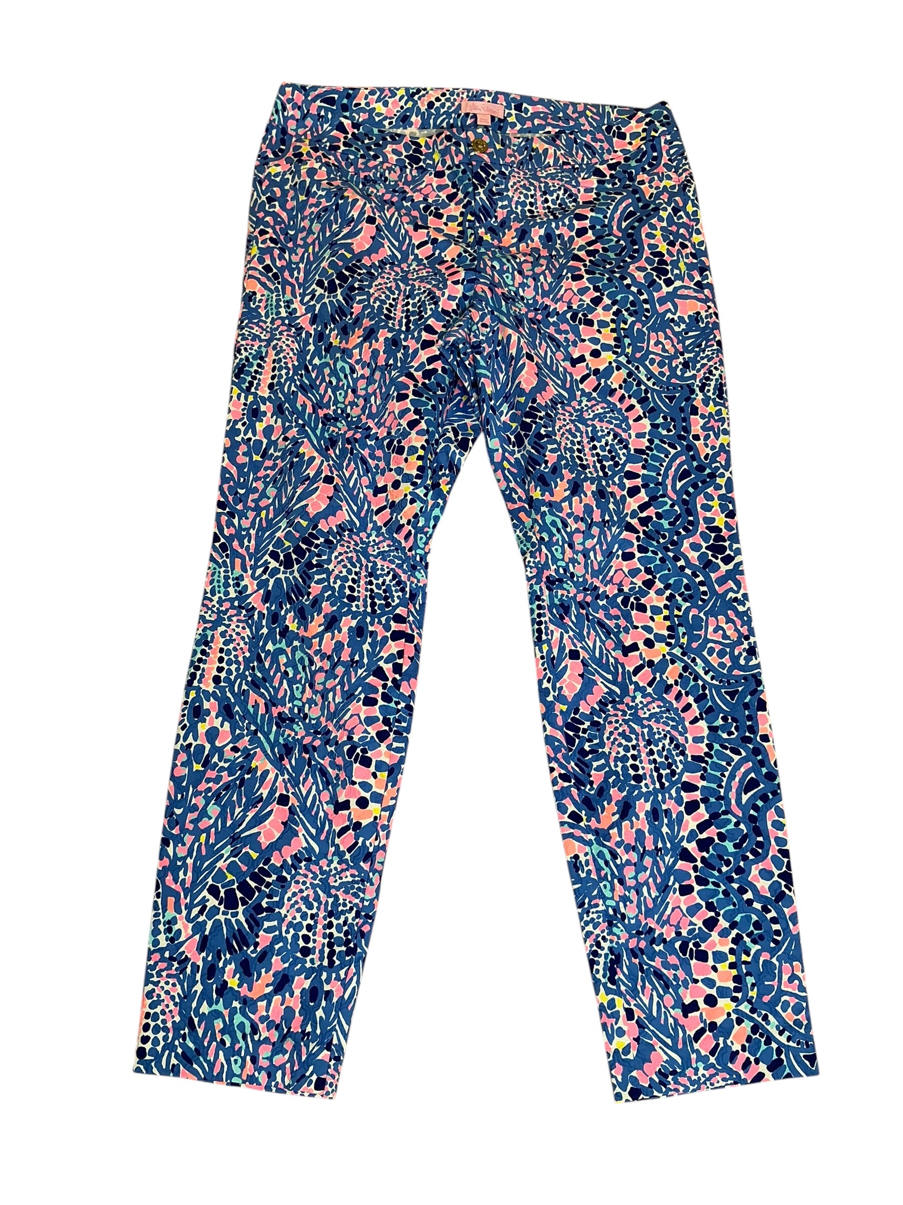 Lilly Pulitzer NWT Kelly Skinny Ankle Pant Multi Tic Tac Tile All Over - Size 12