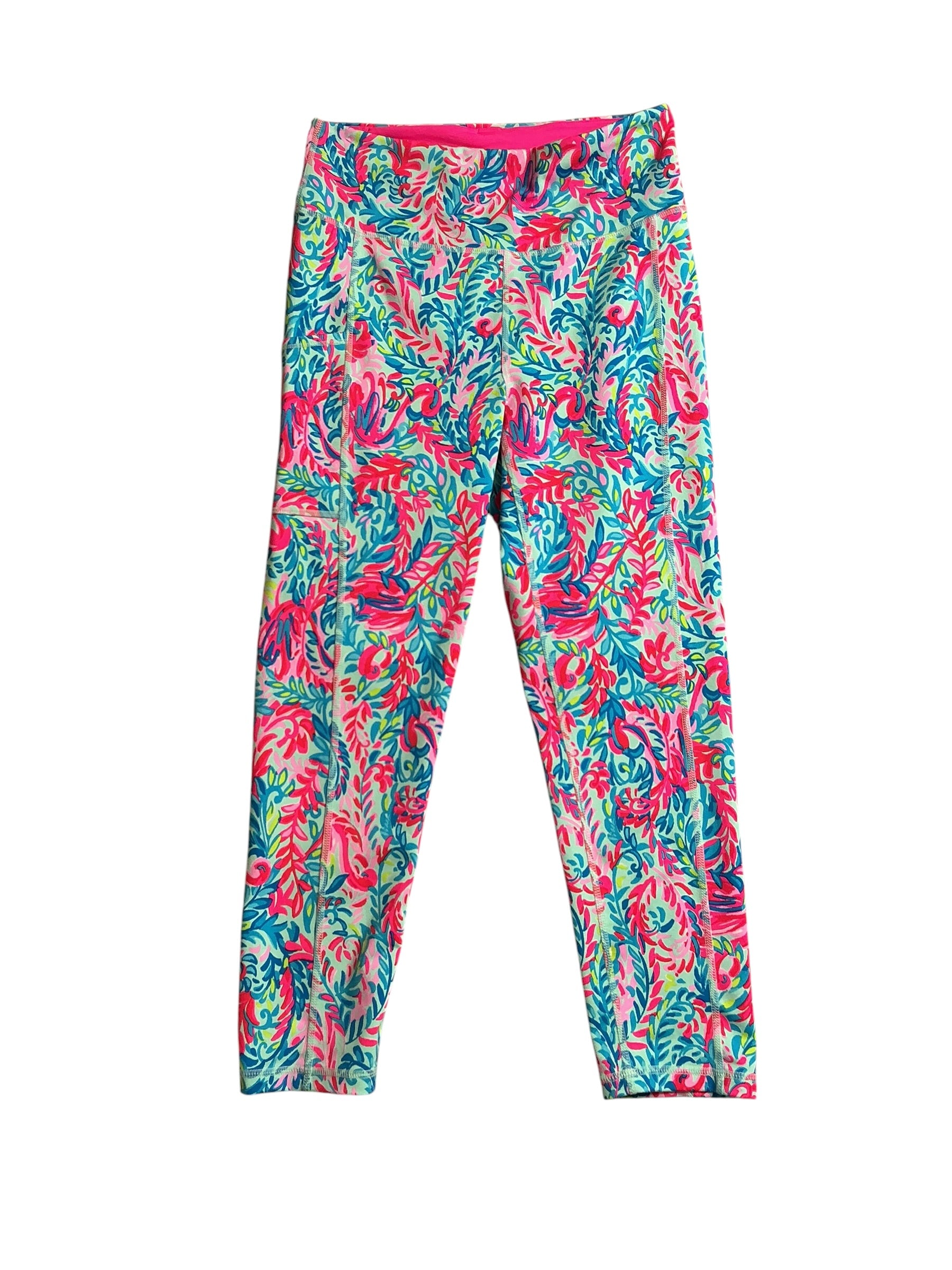 Lilly Pulitzer UPF 50+ Weekender High Rise Midi Legging - Surf Blue Flim Flam - Size M