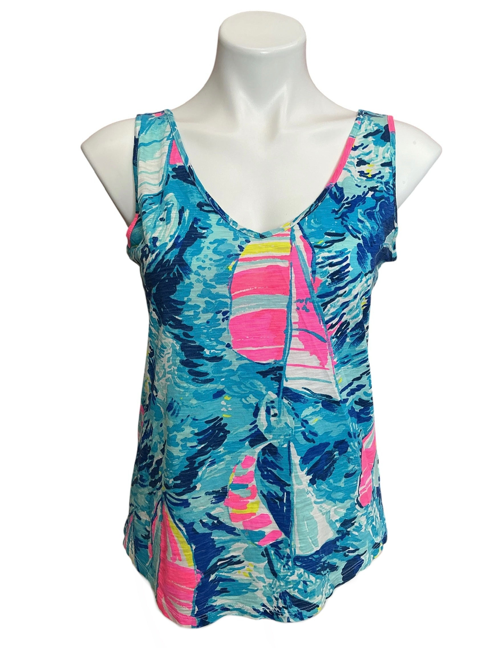 Lilly Pulitzer Gigi Tank Top Hey Bay Bay - Size S