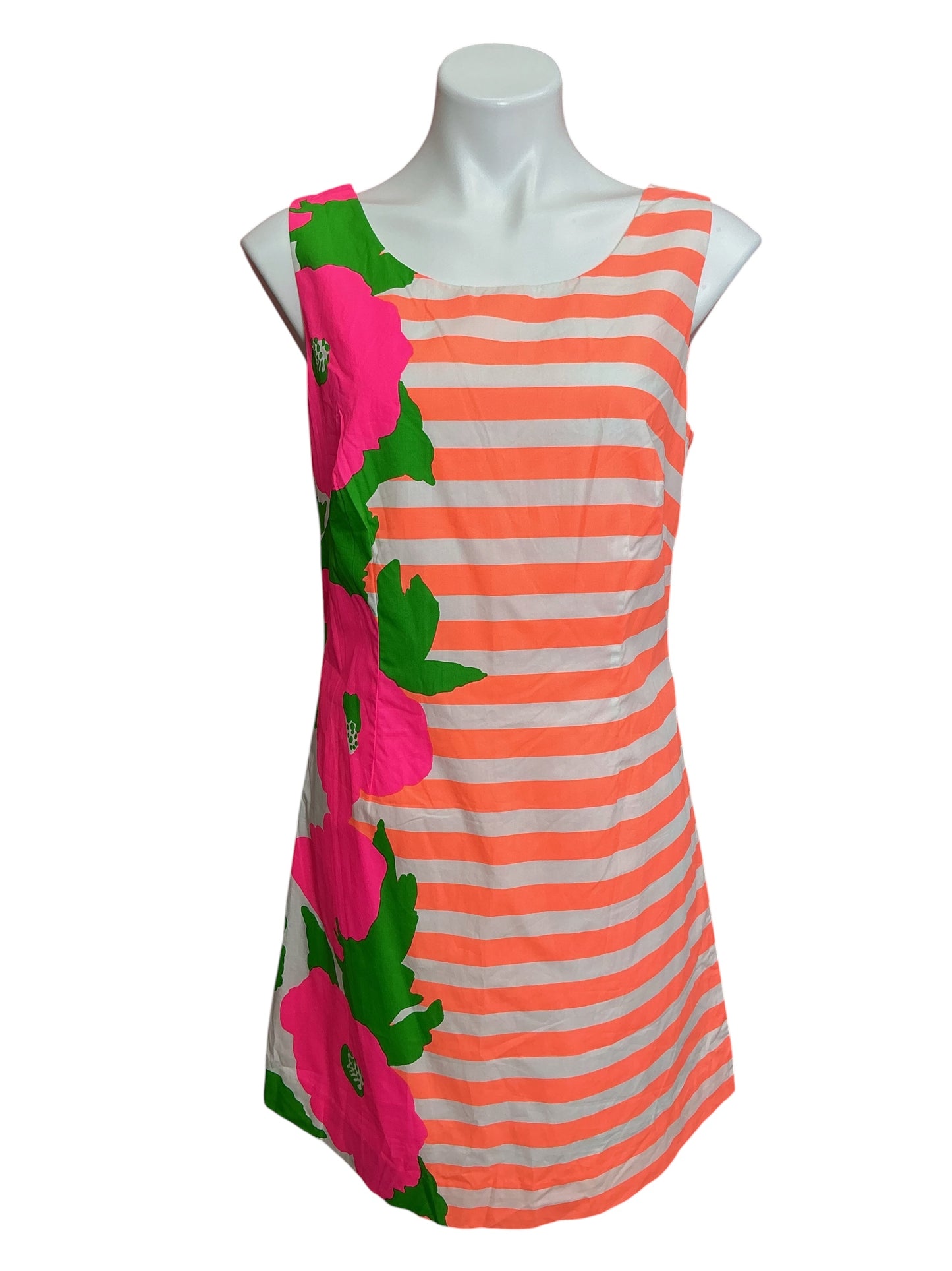 Lilly Pulitzer Delia Shift Dress Sunrise Orange Wild Flowers - Size 8