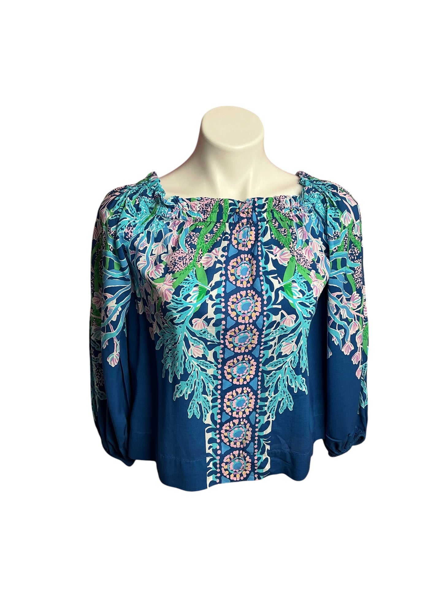 Lilly Pulitzer Marlina Tunic Top, Barton Blue- Seacret Escape Size XS