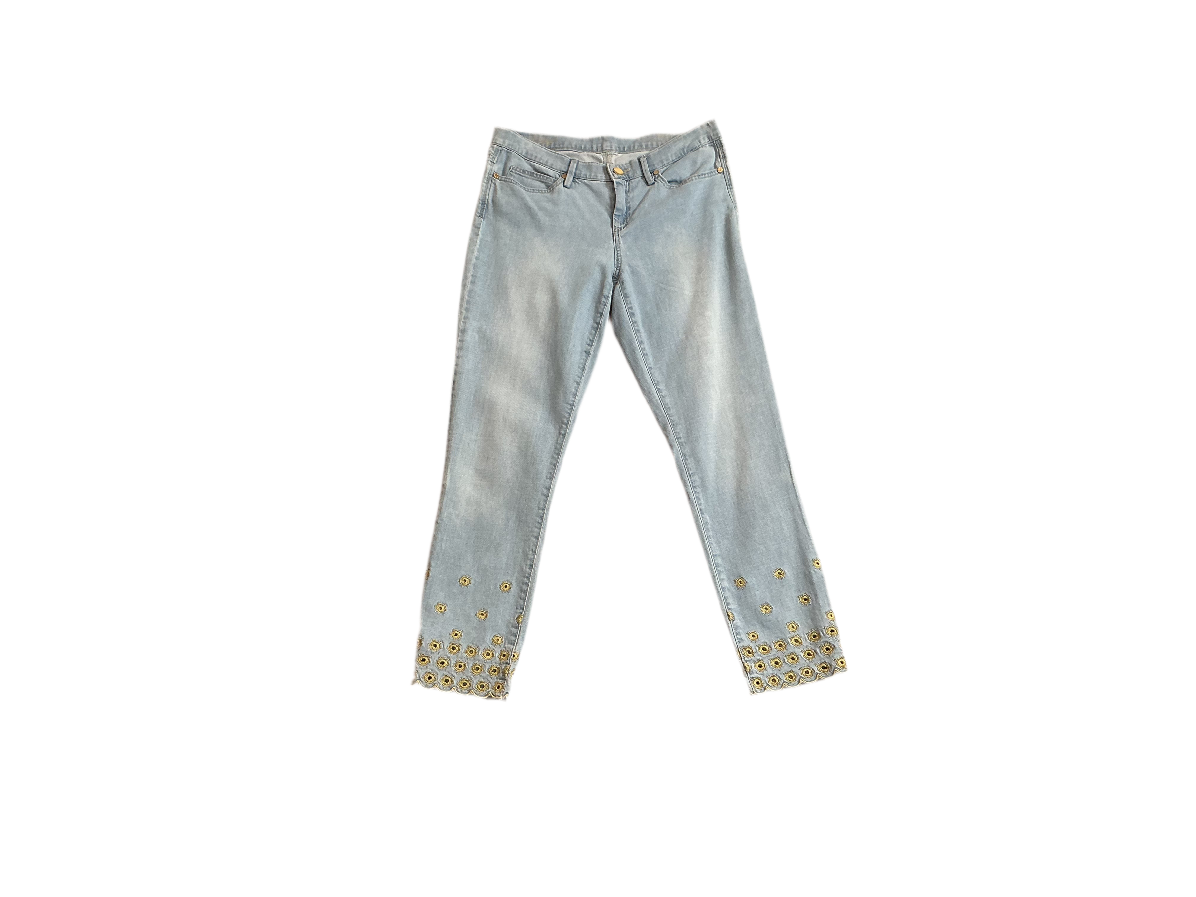 Lilly Pulitzer South Ocean Skinny Crop Pants Seagate Starburst - Size 10