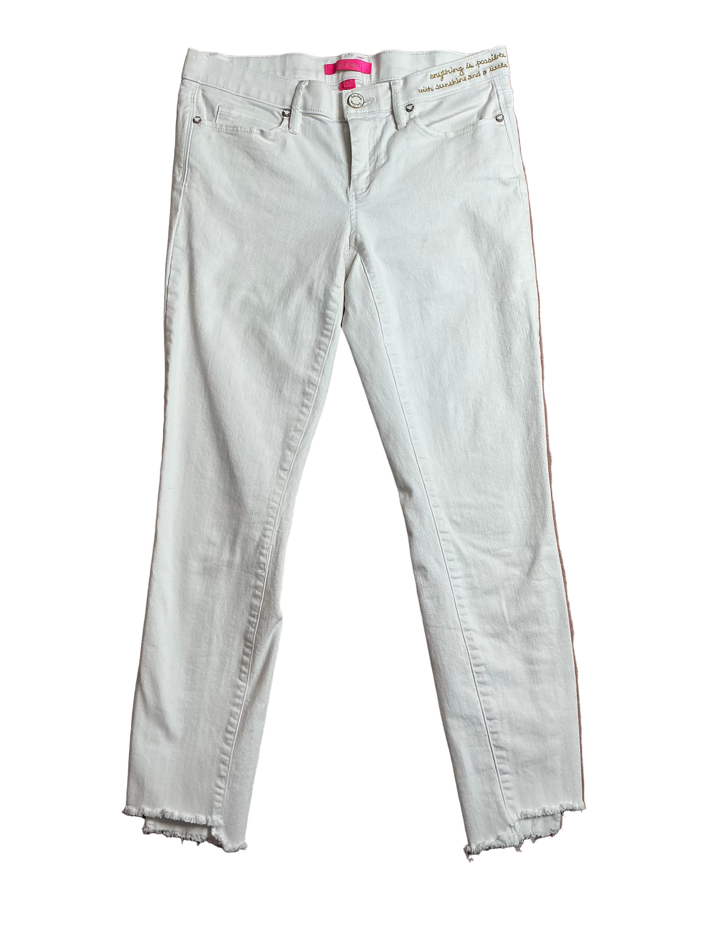 Lilly Pulitzer South Ocean High-Rise Skinny Jeans Pants Resort White - Size 8