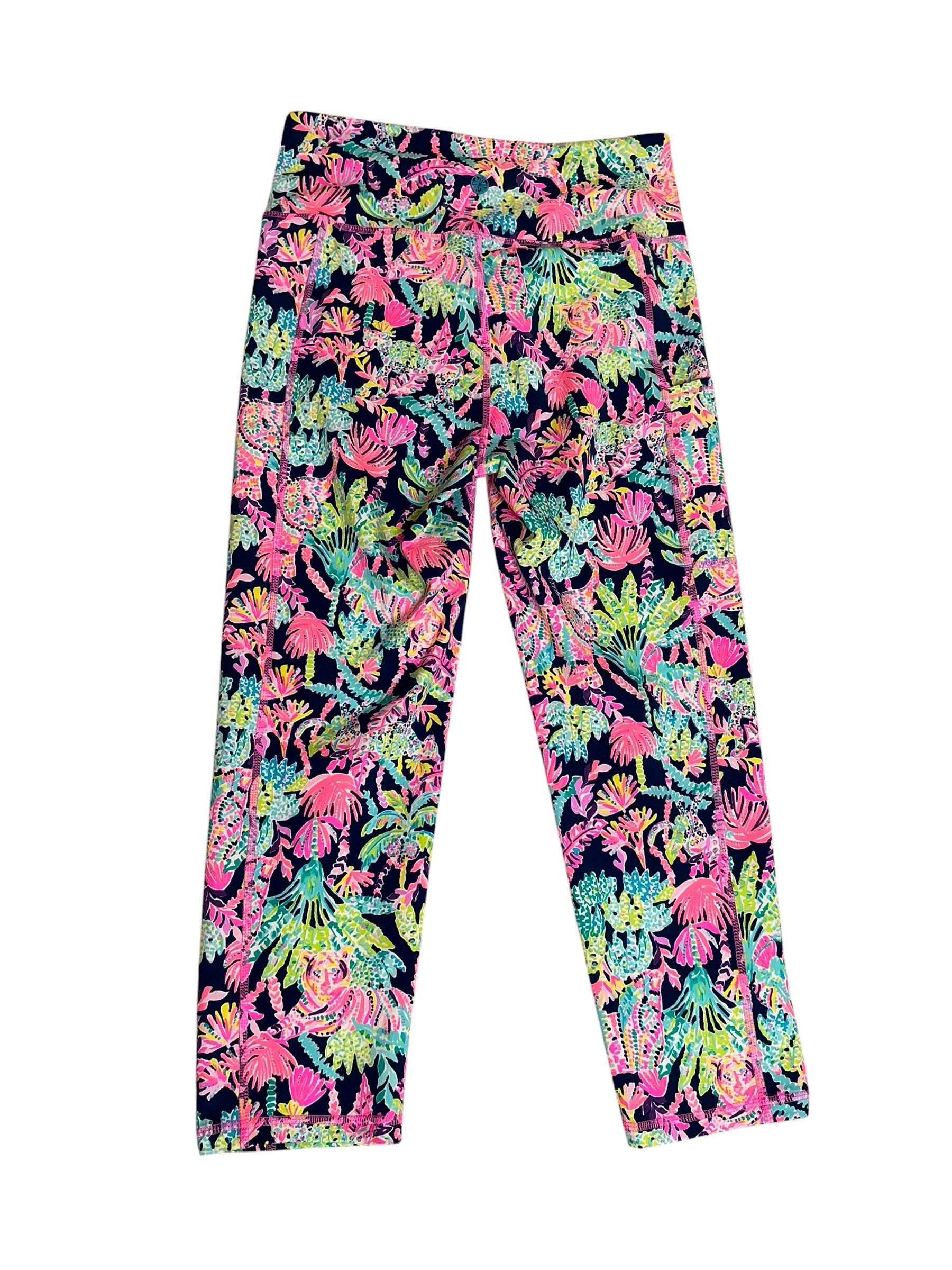 Lilly Pulitzer UPF 50+ Luxletic High Rise Weekender Crop Legging Oyster Bay Navy Seen and Herd - Size M