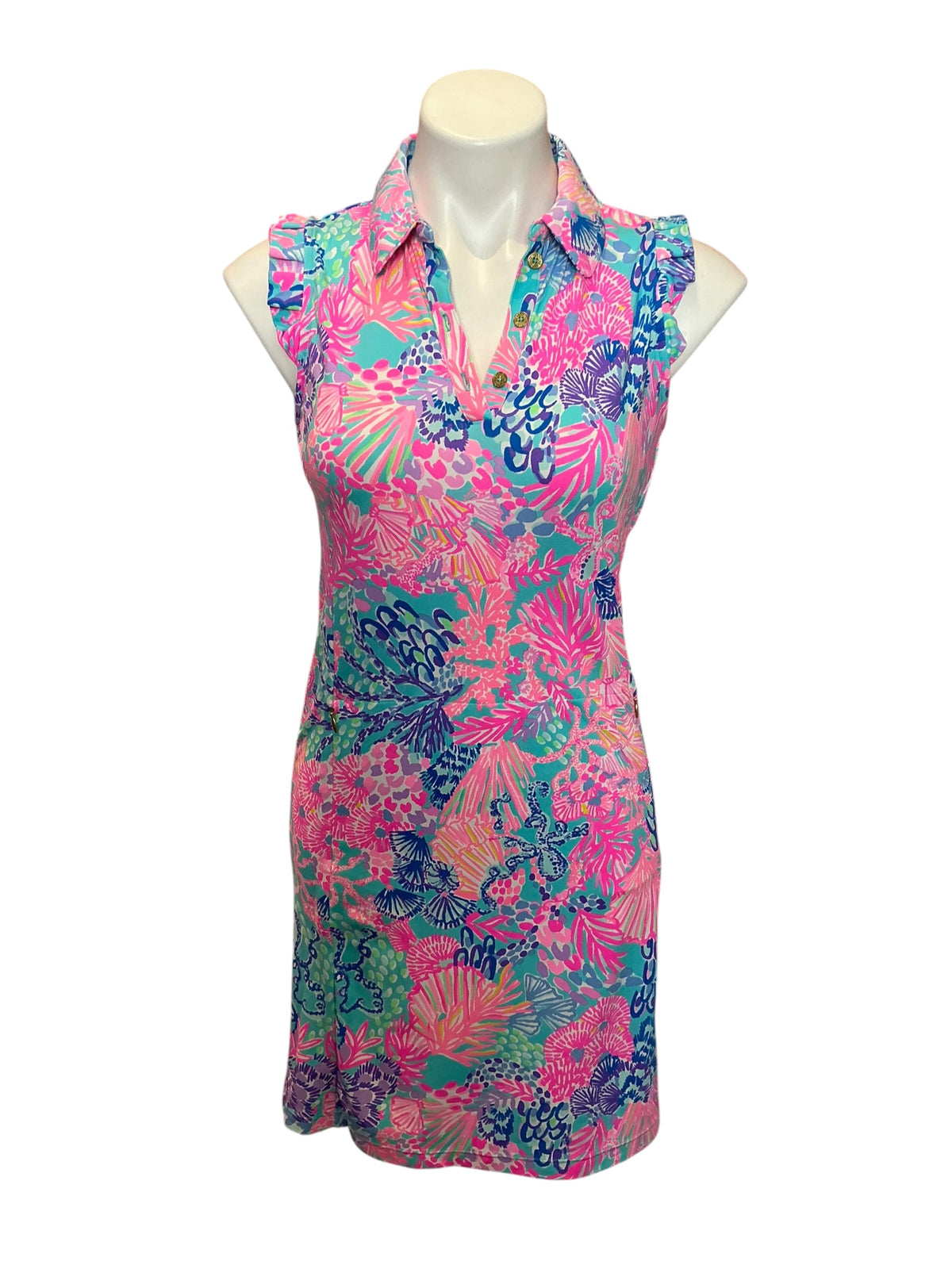 Lilly Pulitzer Luxletic Silvia Dress Splendor in the Sand- Size XS