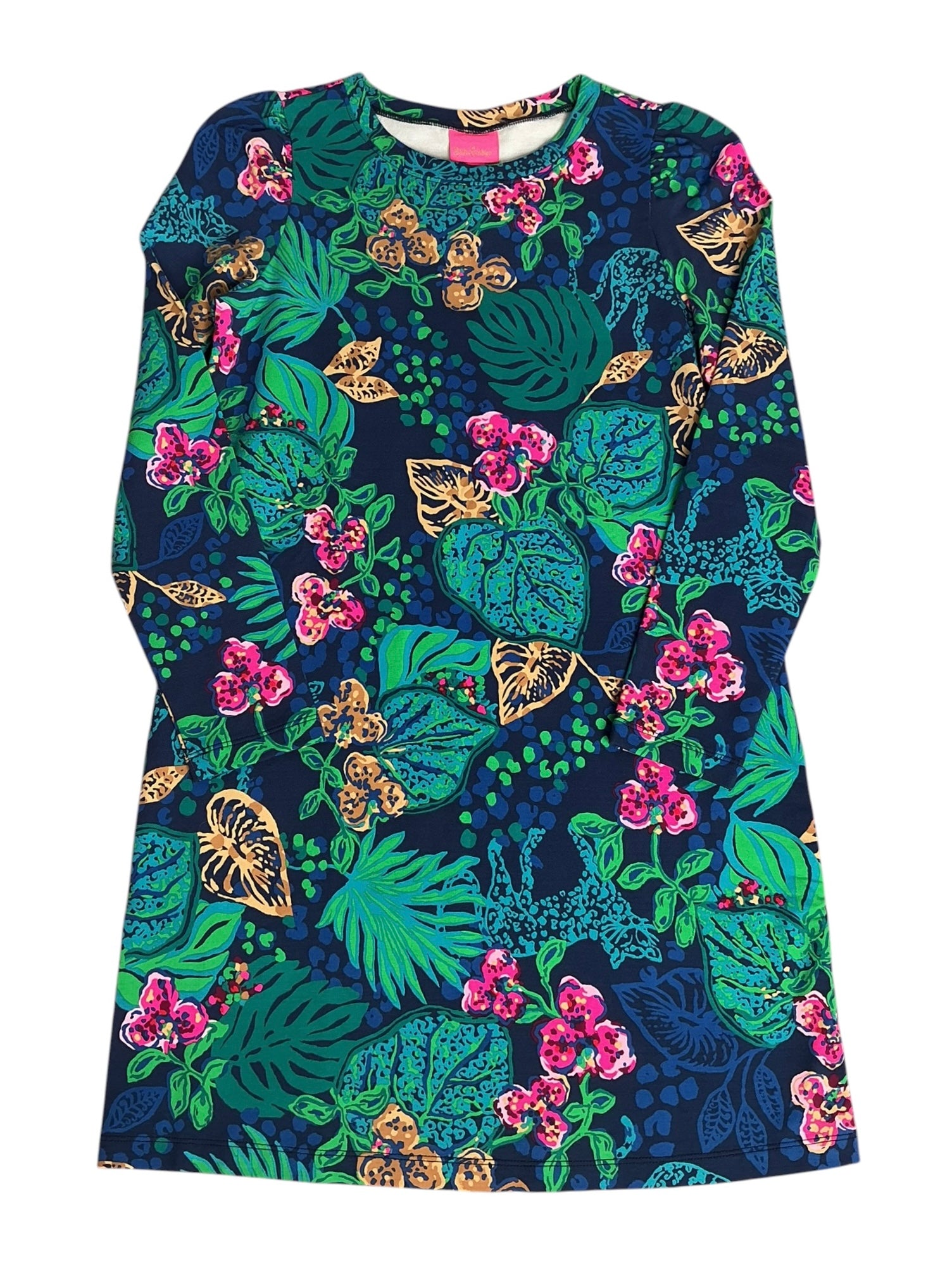 Lilly Pulitzer NWT Girls Mini Jansen Dress Low Tide Navy Life Of The Party - Size XL(12-14)