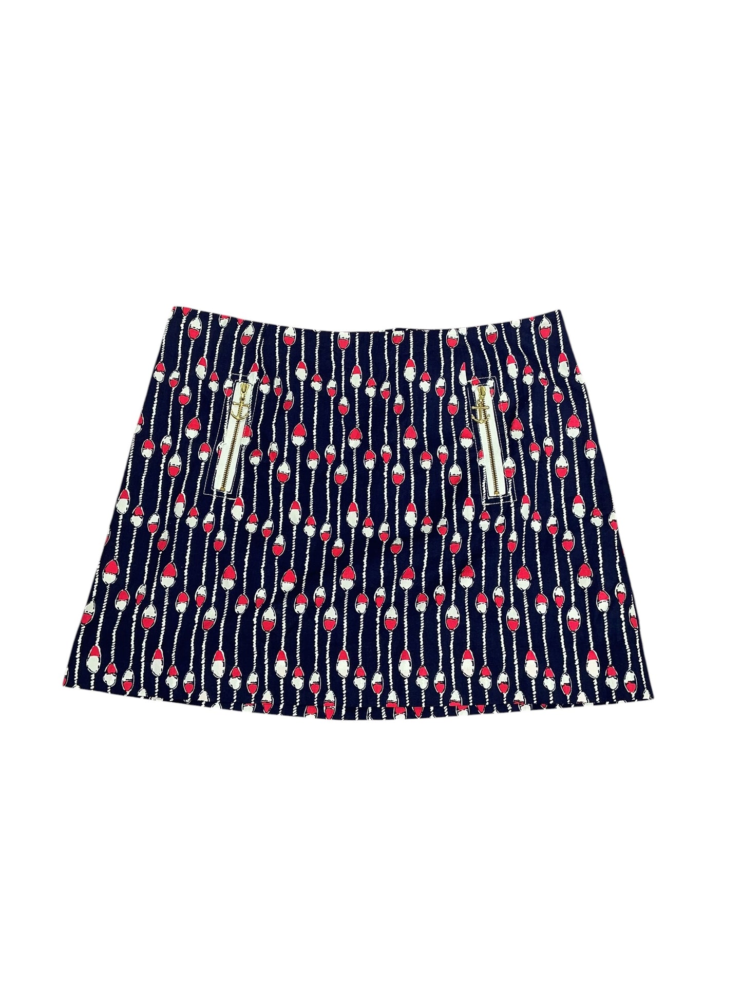 Lilly Pulitzer Tate Skirt Bright Navy Swim Lanes Stripe - Size 8