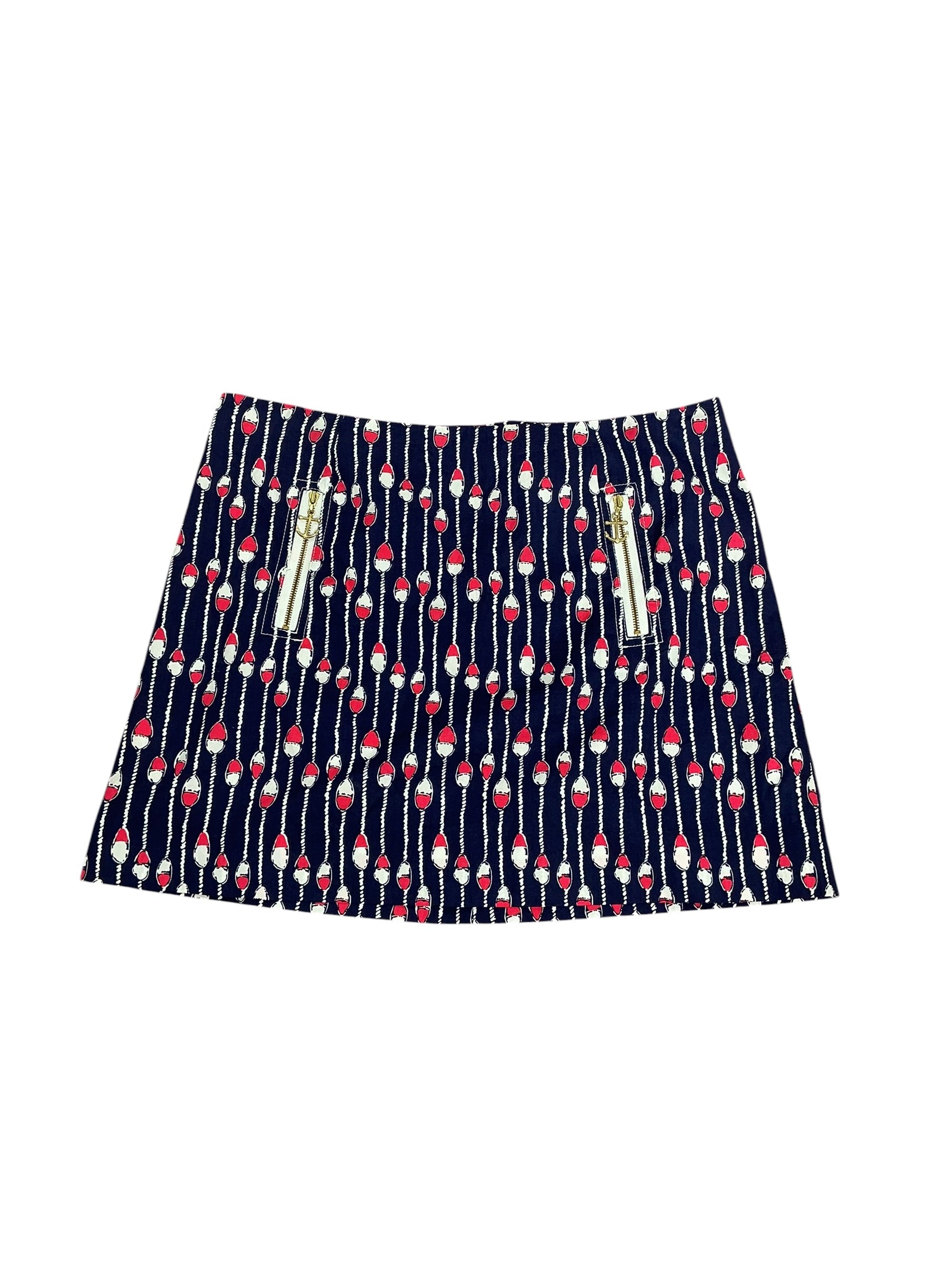 Lilly Pulitzer Tate Skirt Bright Navy Swim Lanes Stripe - Size 8