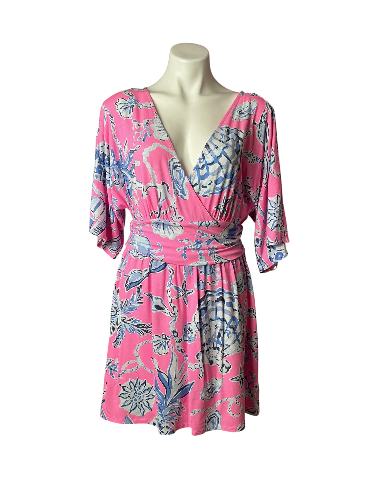 Lilly Pulitzer NWT Parigi Knit Skort Romper Rousseau Pink Oversized Barefoot Beach - Size L