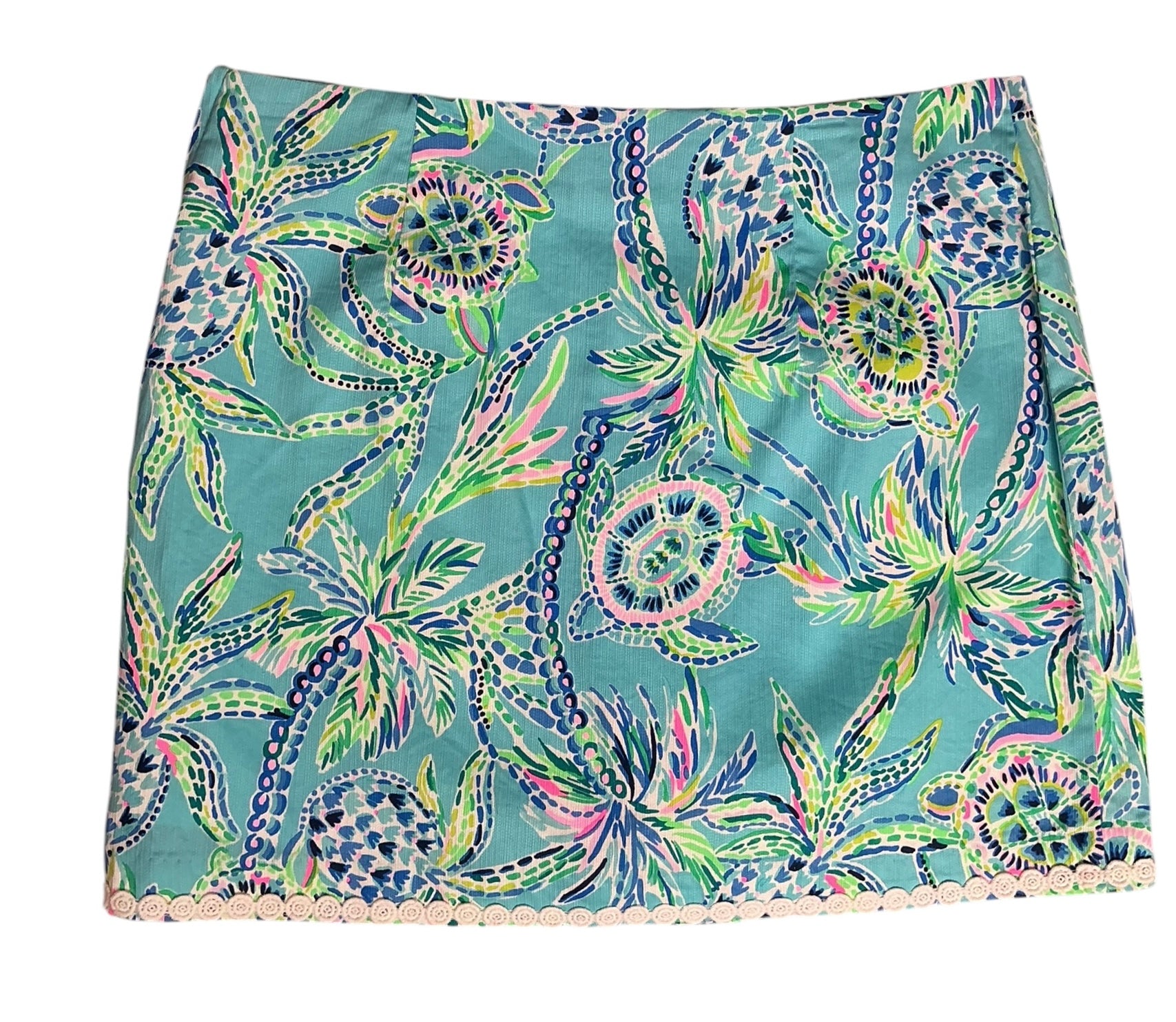 Lilly Pulitzer Patty Skort Bermuda Blue Turtle Szn - Size 8