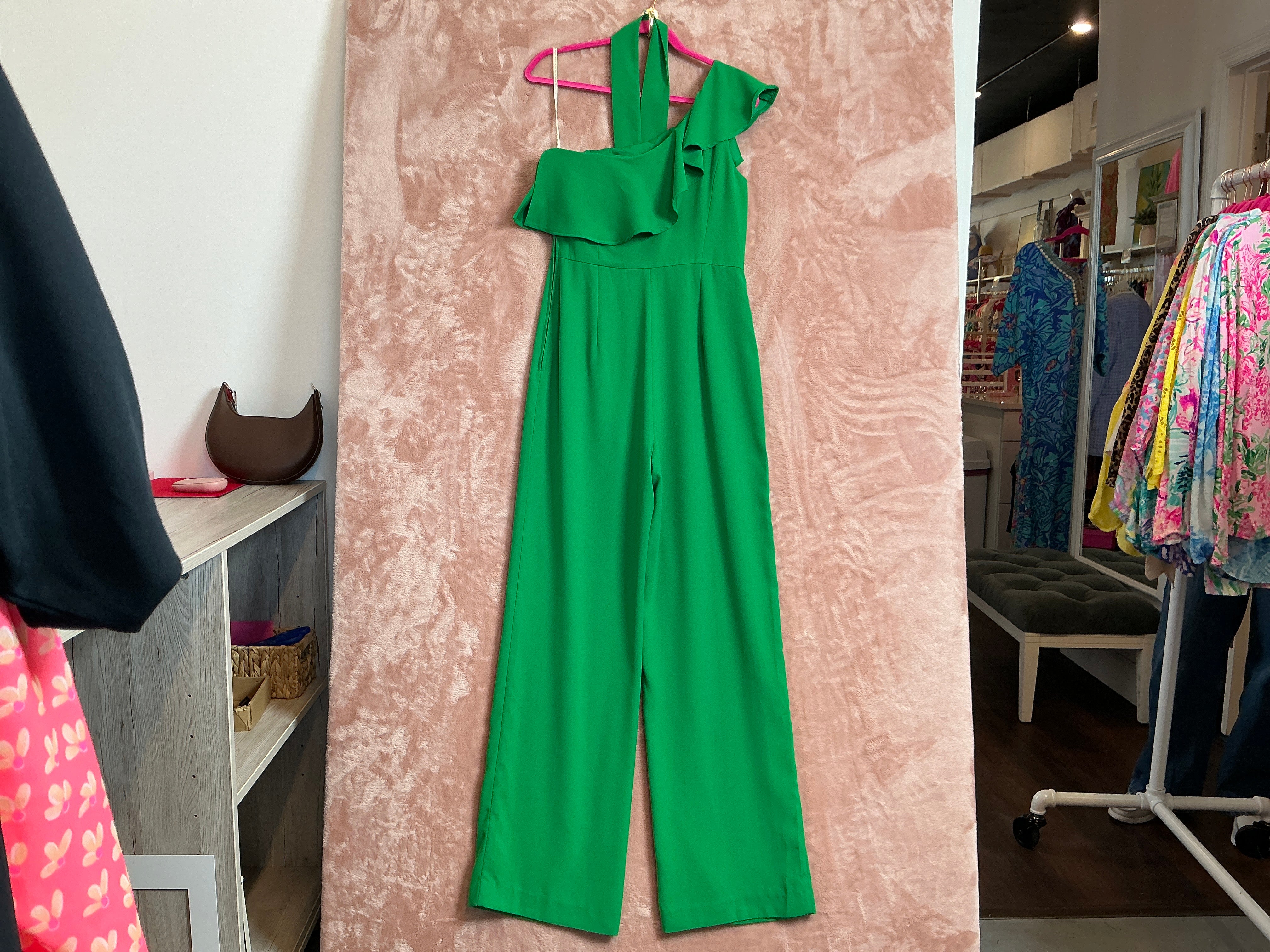 Lilly Pulitzer NWT Lyra Jumpsuit Fern Gully Green - Size M