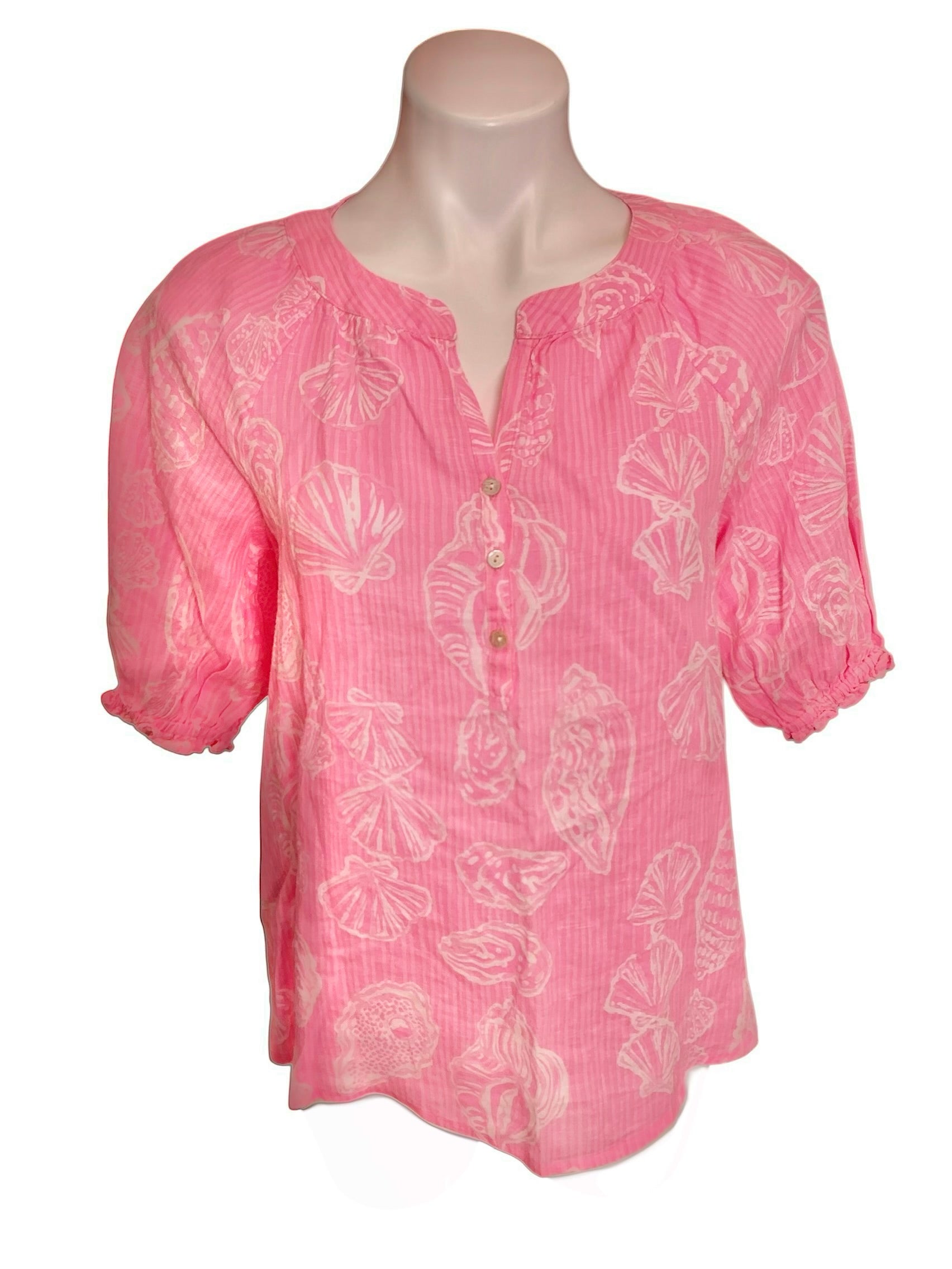 Lilly Pulitzer NWT Caprina Top Rousseau Pink Cool As Shell - Size XS
