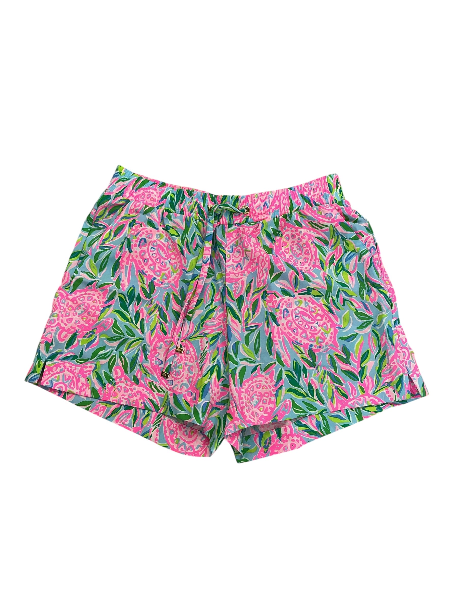 Lilly Pulitzer Katia Mid-Rise Shorts Turtley In Love - Size XS