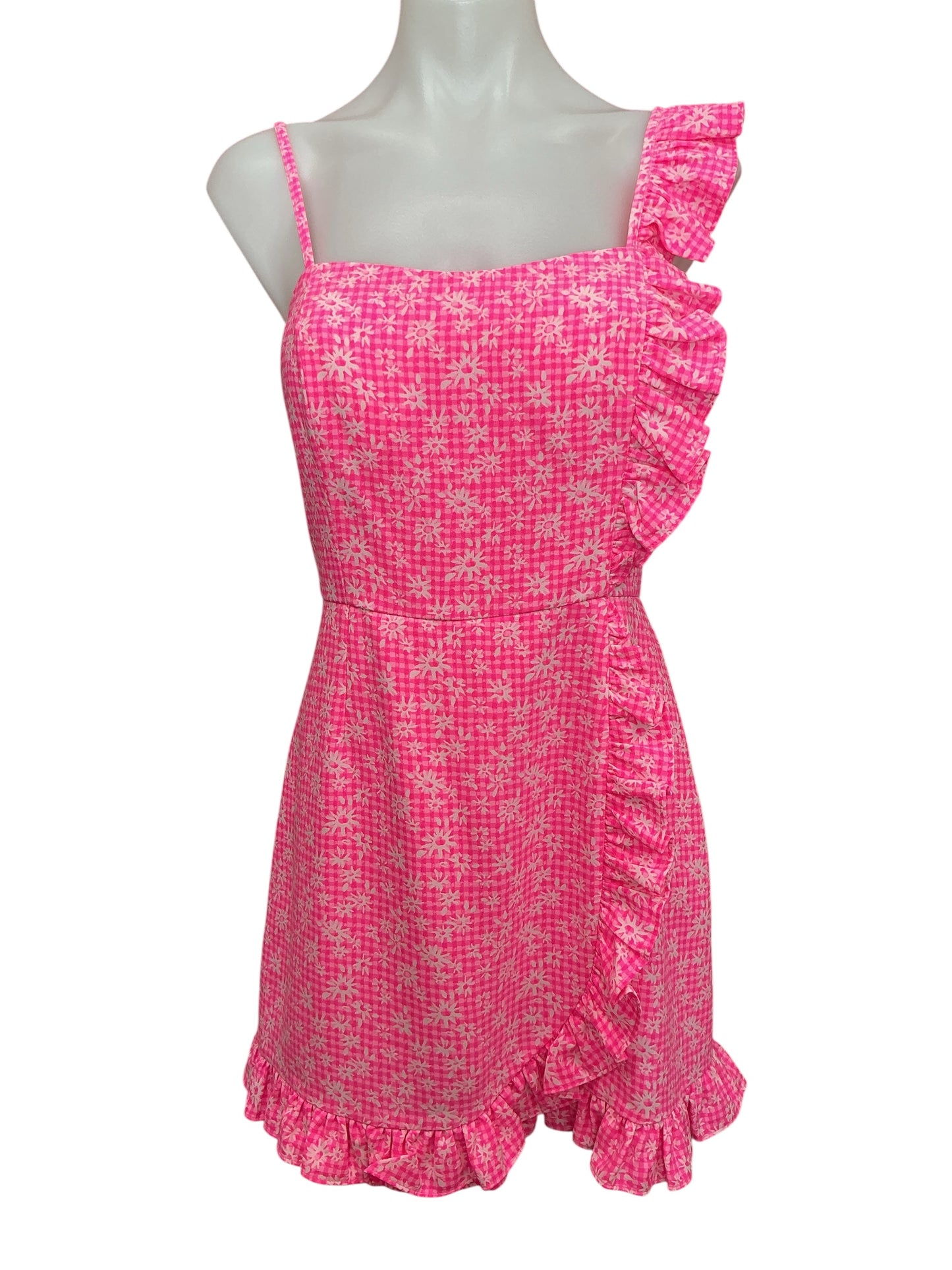 Lilly Pulitzer Maetha Romper Aura Pink Check You Out - Size 4