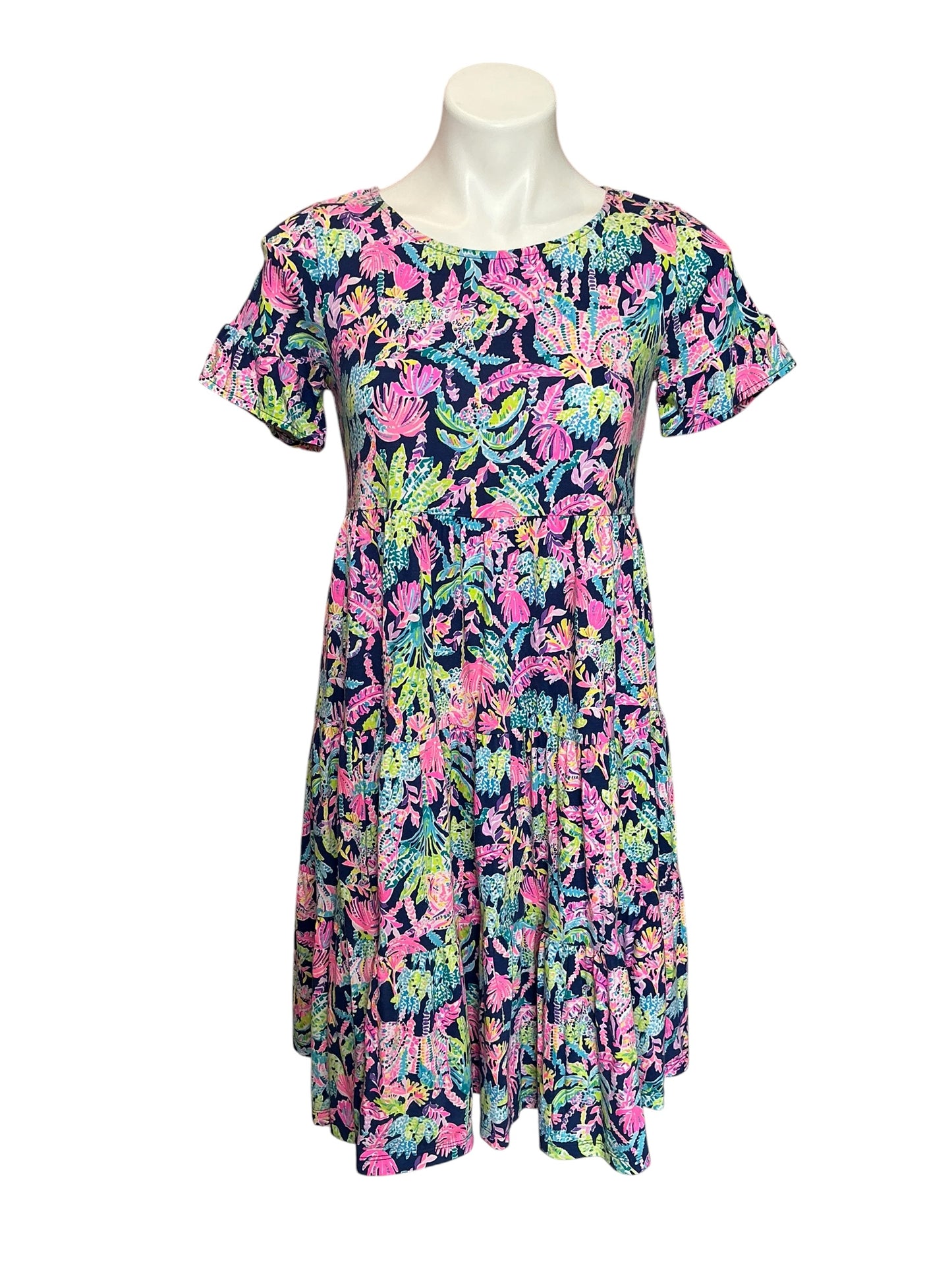 Lilly Pulitzer Jodee Swing Dress Oyster Bay Navy Seen and Herd - Size XS