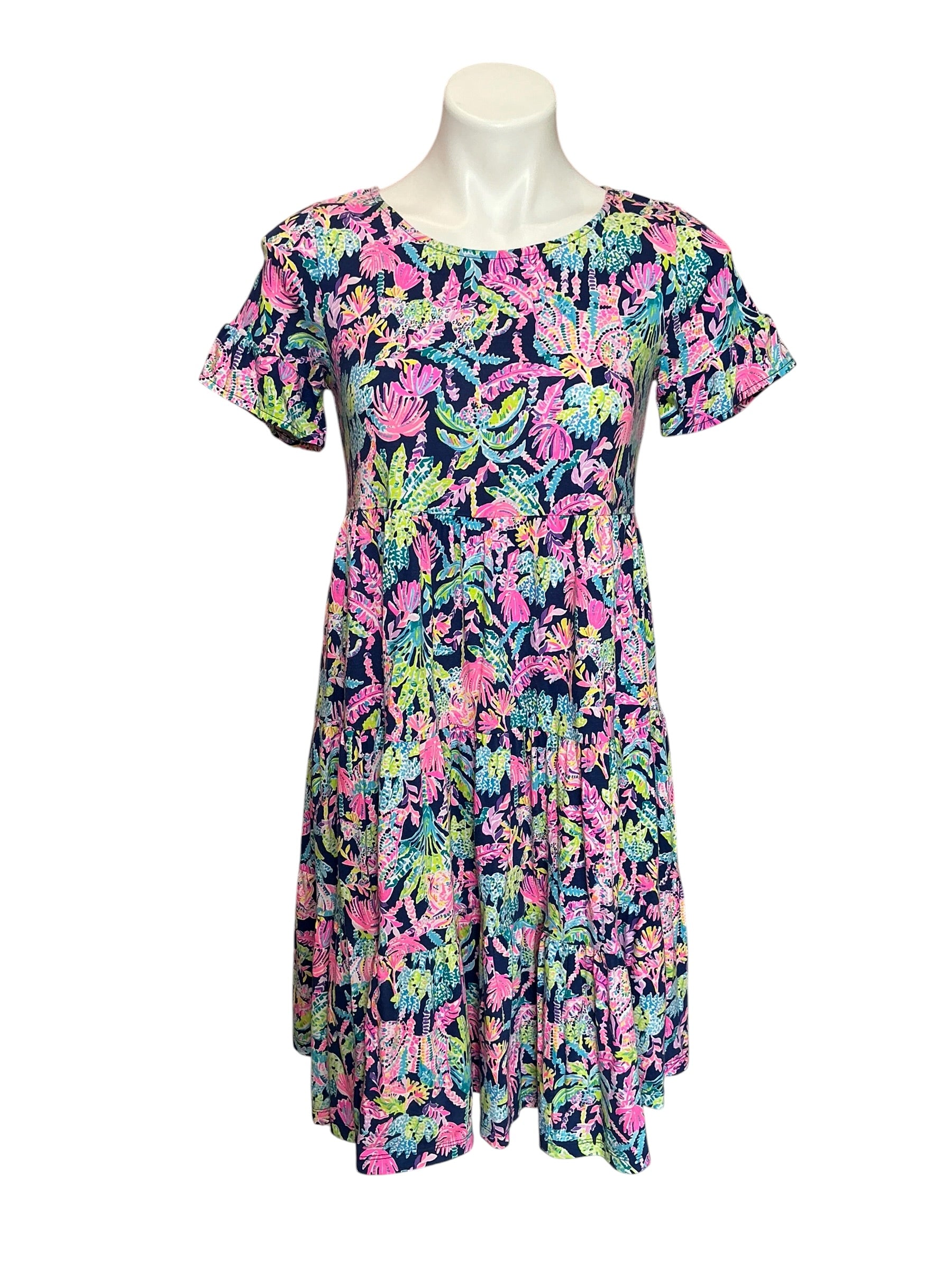 Lilly Pulitzer Jodee Swing Dress Oyster Bay Navy Seen and Herd - Size XS