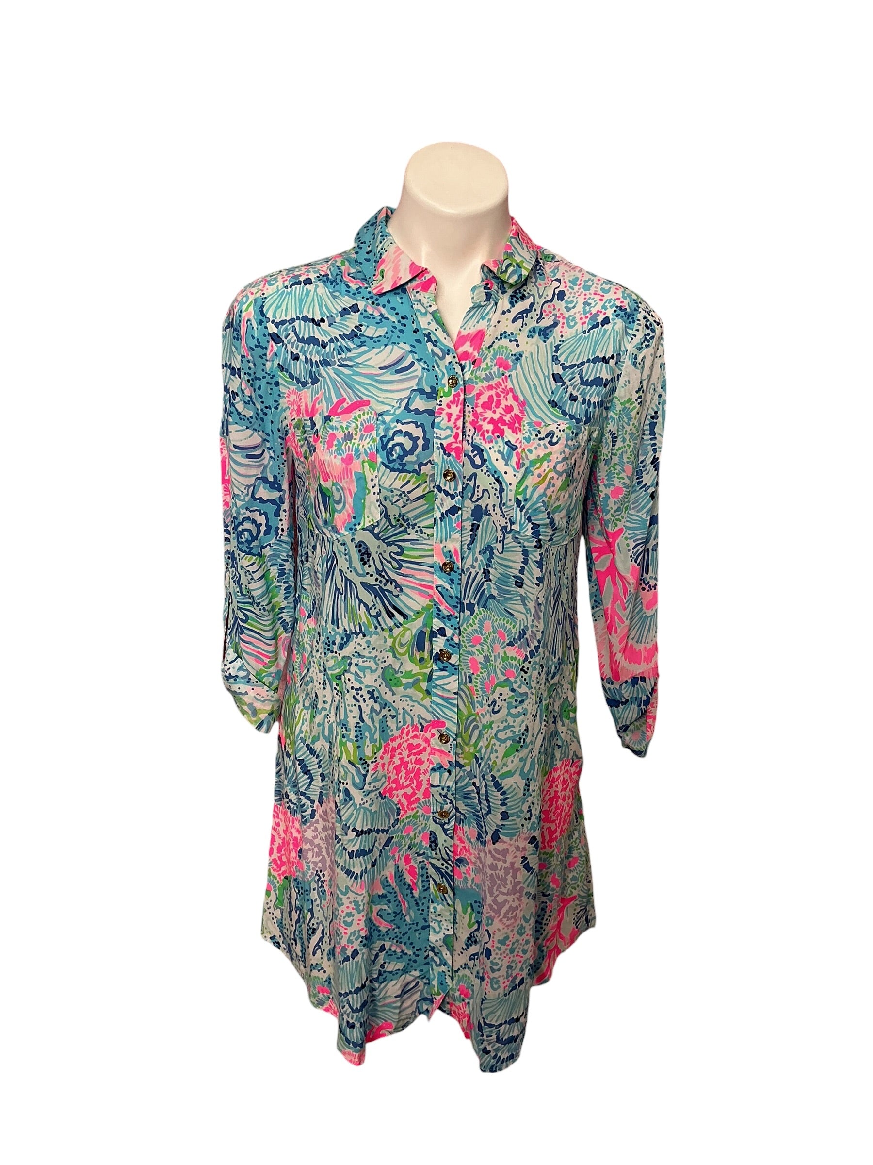 Lilly Pulitzer Natalie Coverup Multi Sink Or Swim Size XS
