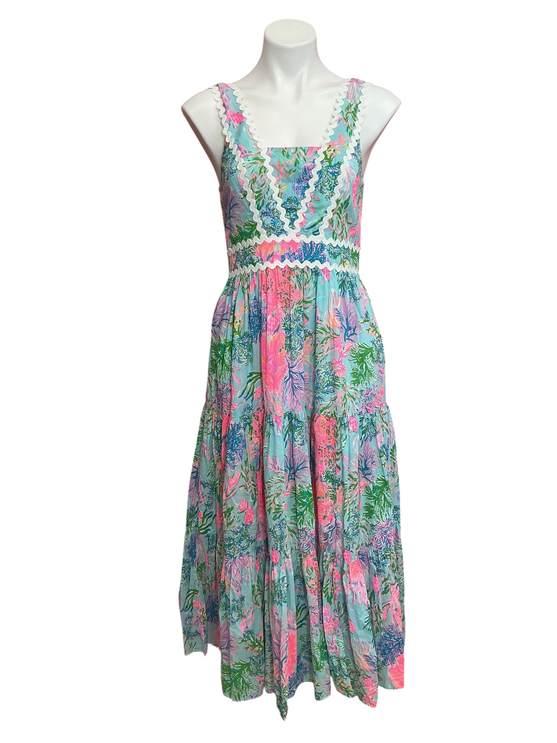 Lilly Pulitzer Pollie Midi Dress Cay To My Heart - Size 2