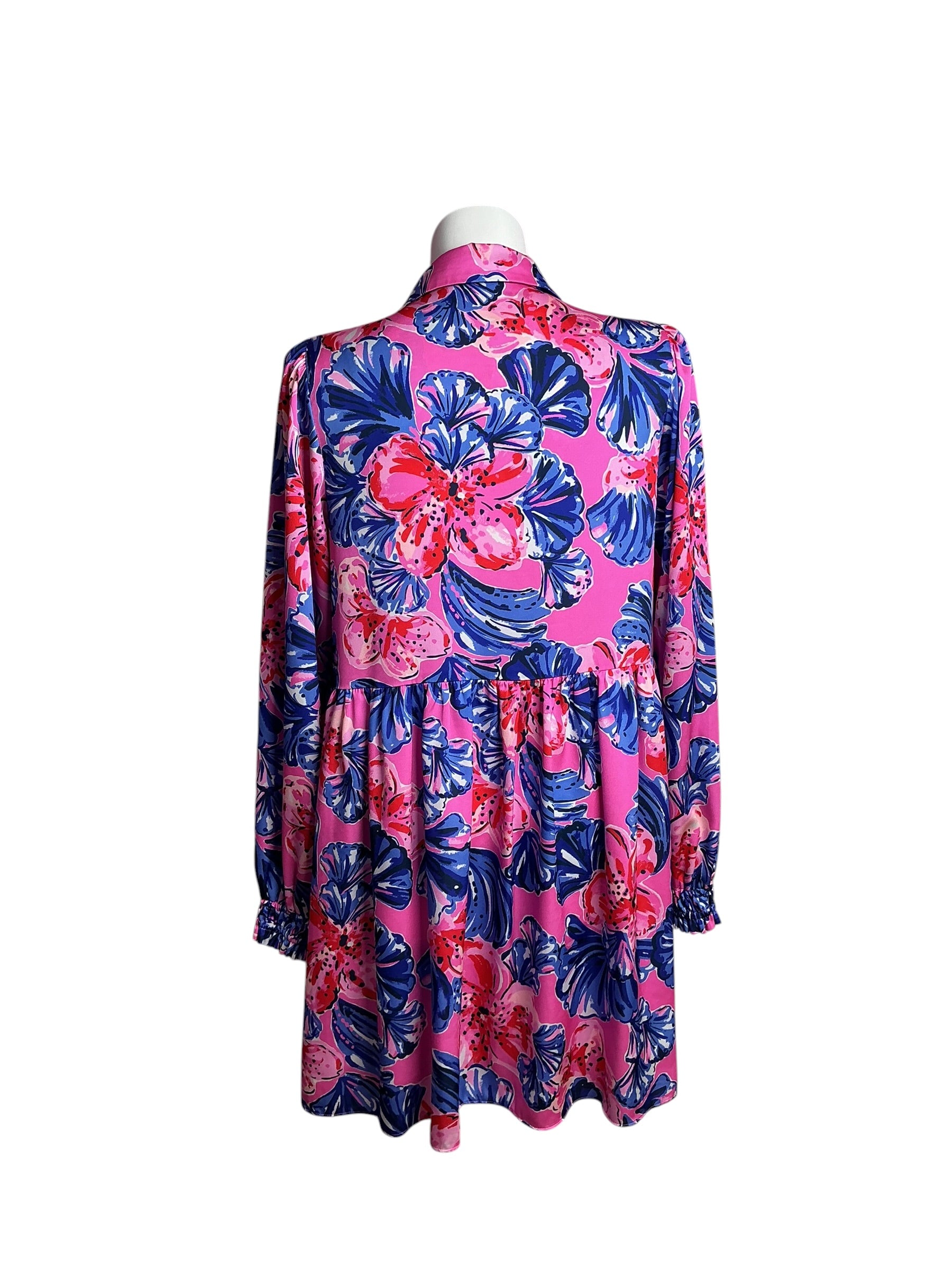 Lilly Pulitzer- Arlie Dress Plumera Pink A Holidaze Size XL