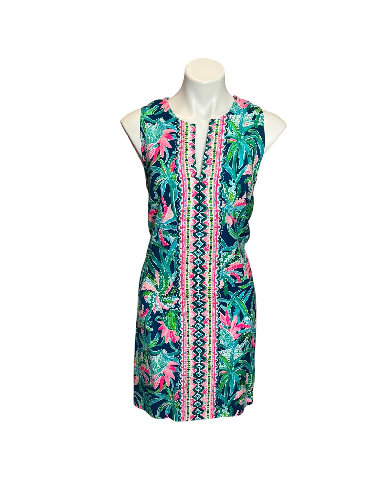 Lilly Pulitzer Kelby Stretch Shift Dress Macaw Blue Sweet Escape - Size 10