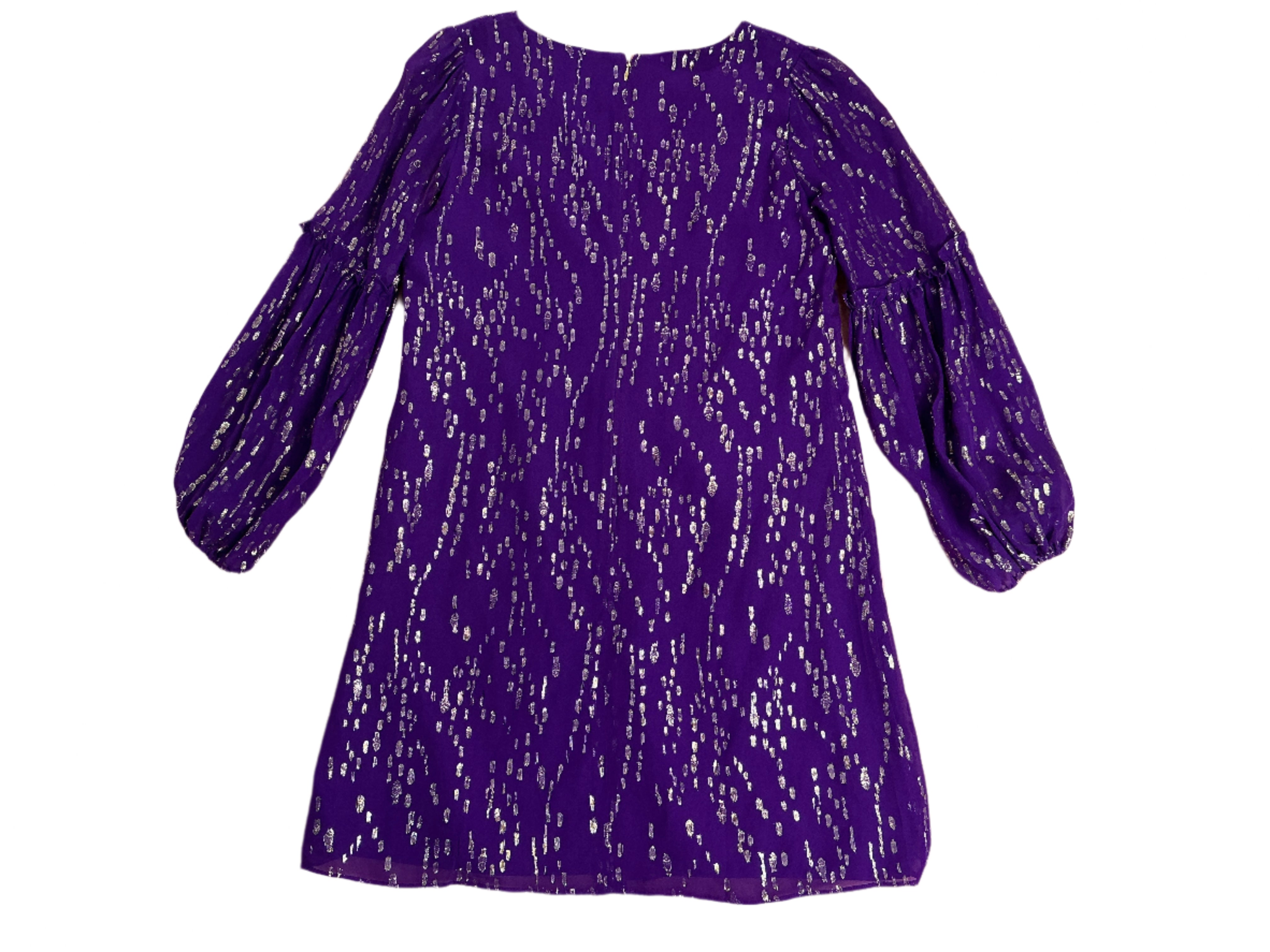 Lilly Pulitzer Cleme Silk Dress - Purple Perry Chiffon Gold - Size - 2