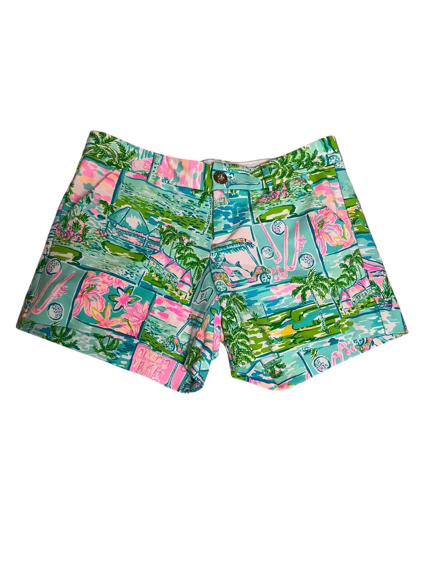 Lilly Pulitzer Callahan Knit Shorts High Tide Navy Honda Classic - Size 0