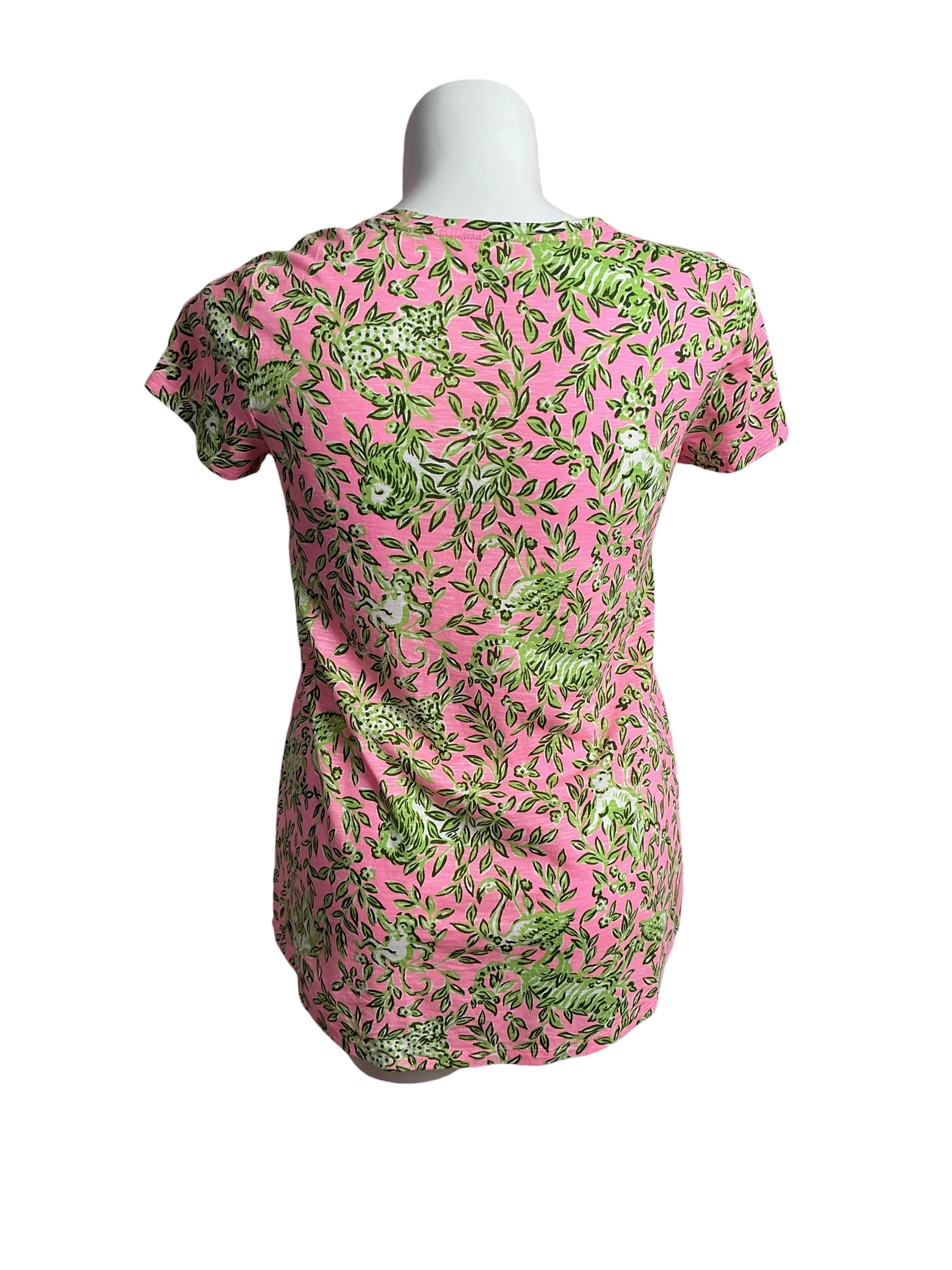 Lilly Pulitzer- NWT Etta Scoop-Neck Top Rousseau Pink Mane Character Energy Size M
