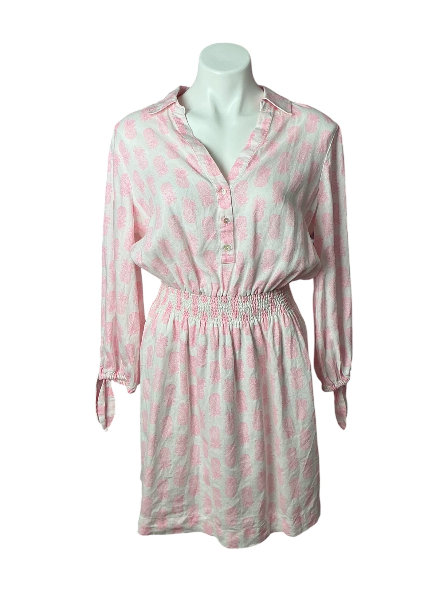 Lilly Pulitzer Abralynn Linen Shirtdress Rousseau Pink Slice Of Sunshine - Size 12
