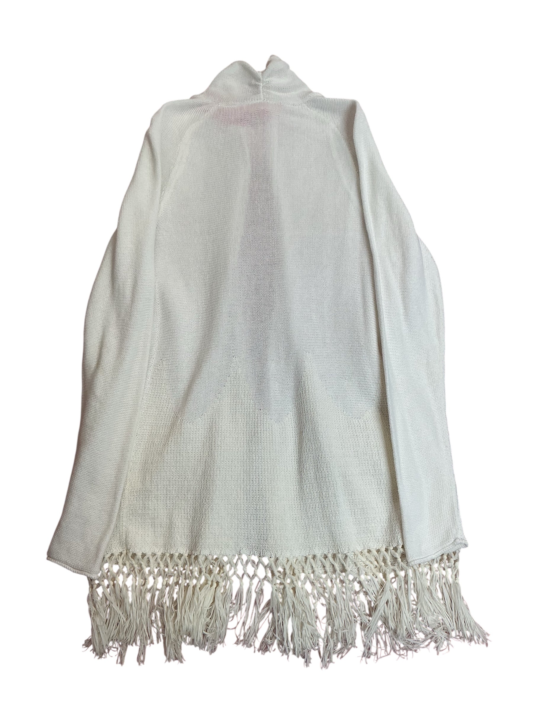 Lilly Pulitzer Tatum Long Fringe Hem Cardigan Resort White - Size M