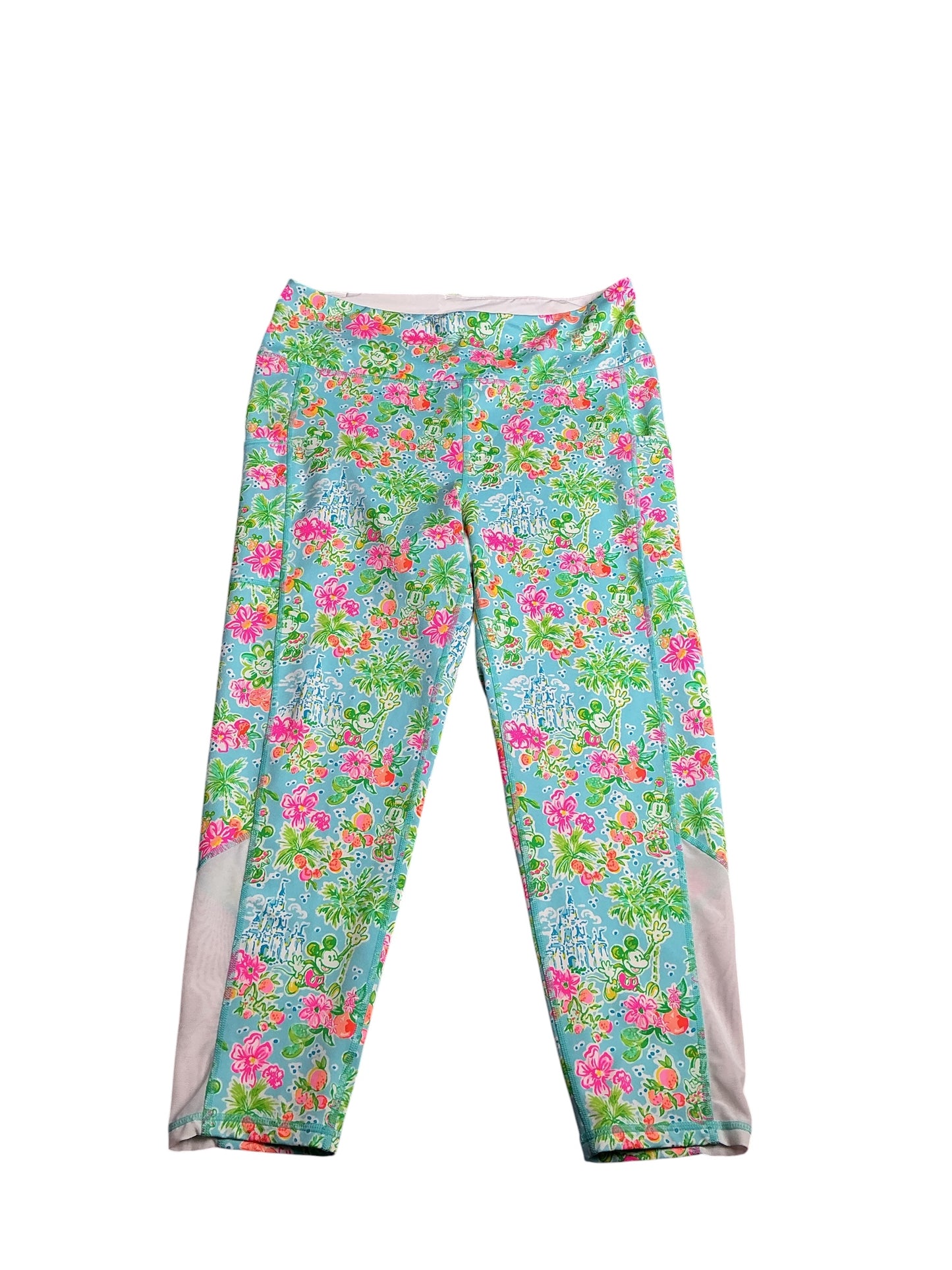 Lilly Pulitzer- Luxletic Weekender High Rise Leggings Blue Ibiza Lilly Loves Disney Size XL