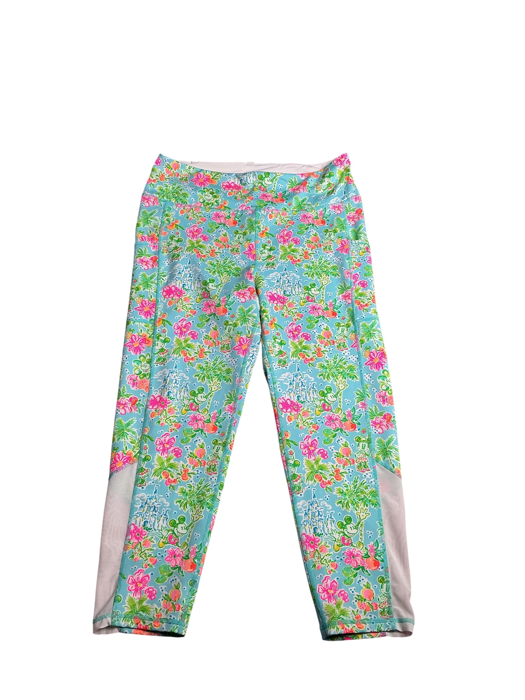 Lilly Pulitzer- Luxletic Weekender High Rise Leggings Blue Ibiza Lilly Loves Disney Size XL