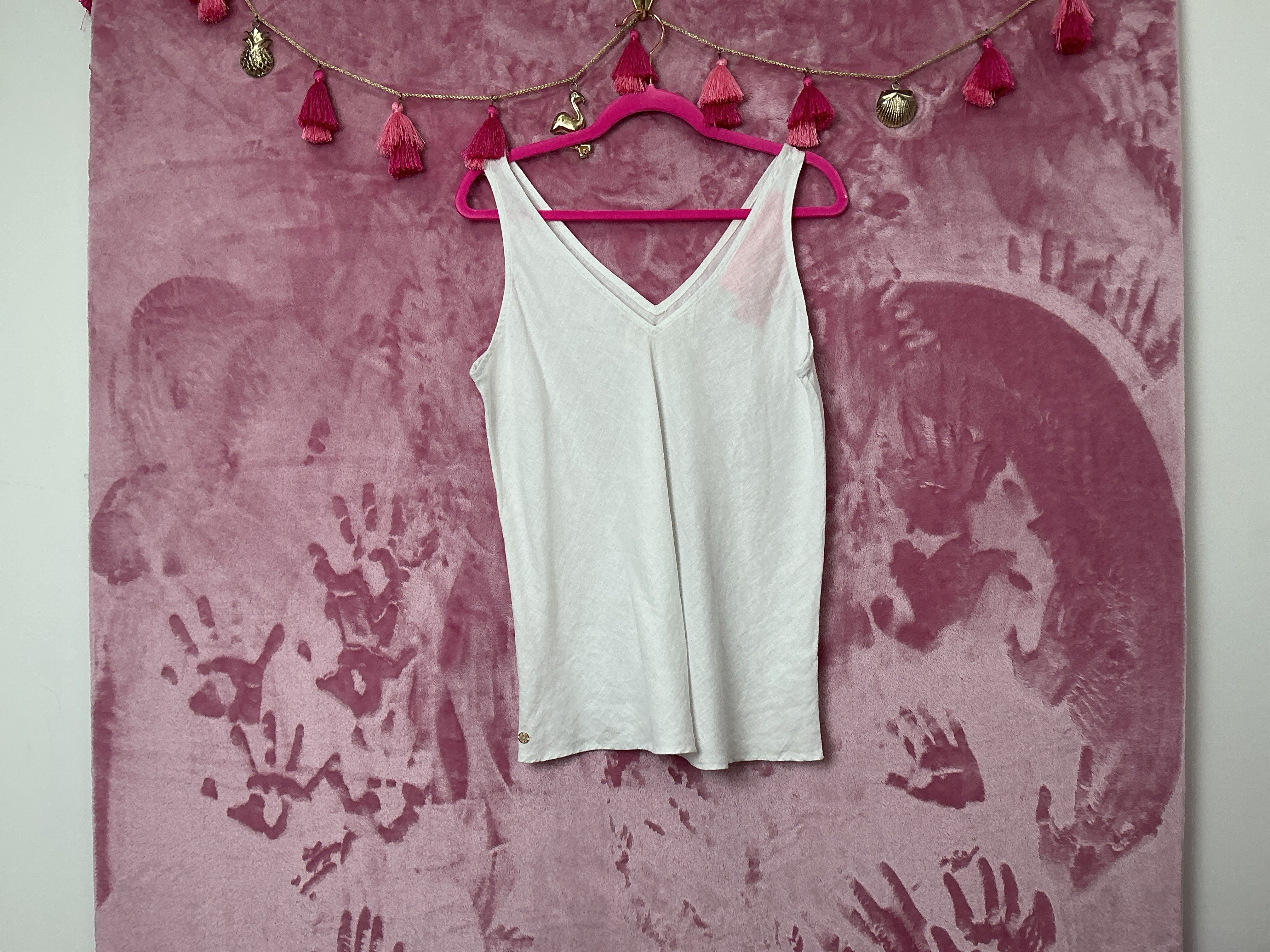 Lilly Pulitzer NWT Florin Sleeveless Linen Top Resort White - Size S